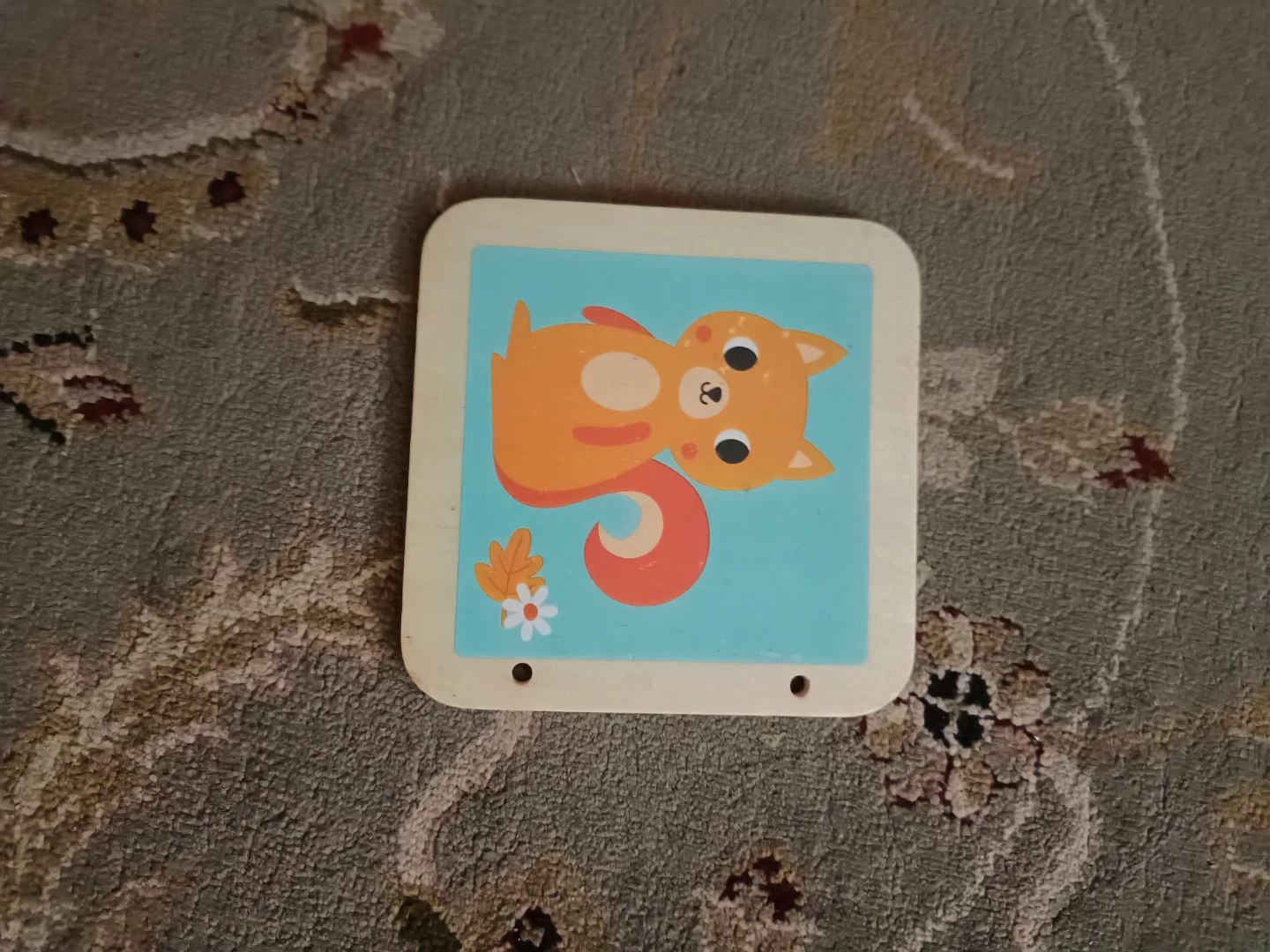 Wooden Squirrel Picture Tile