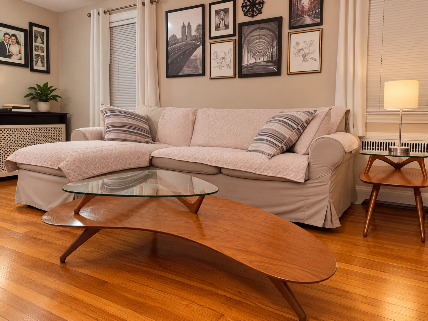 Vintage Mid Century Modern Coffee Table – Wood & Glass - photo 2