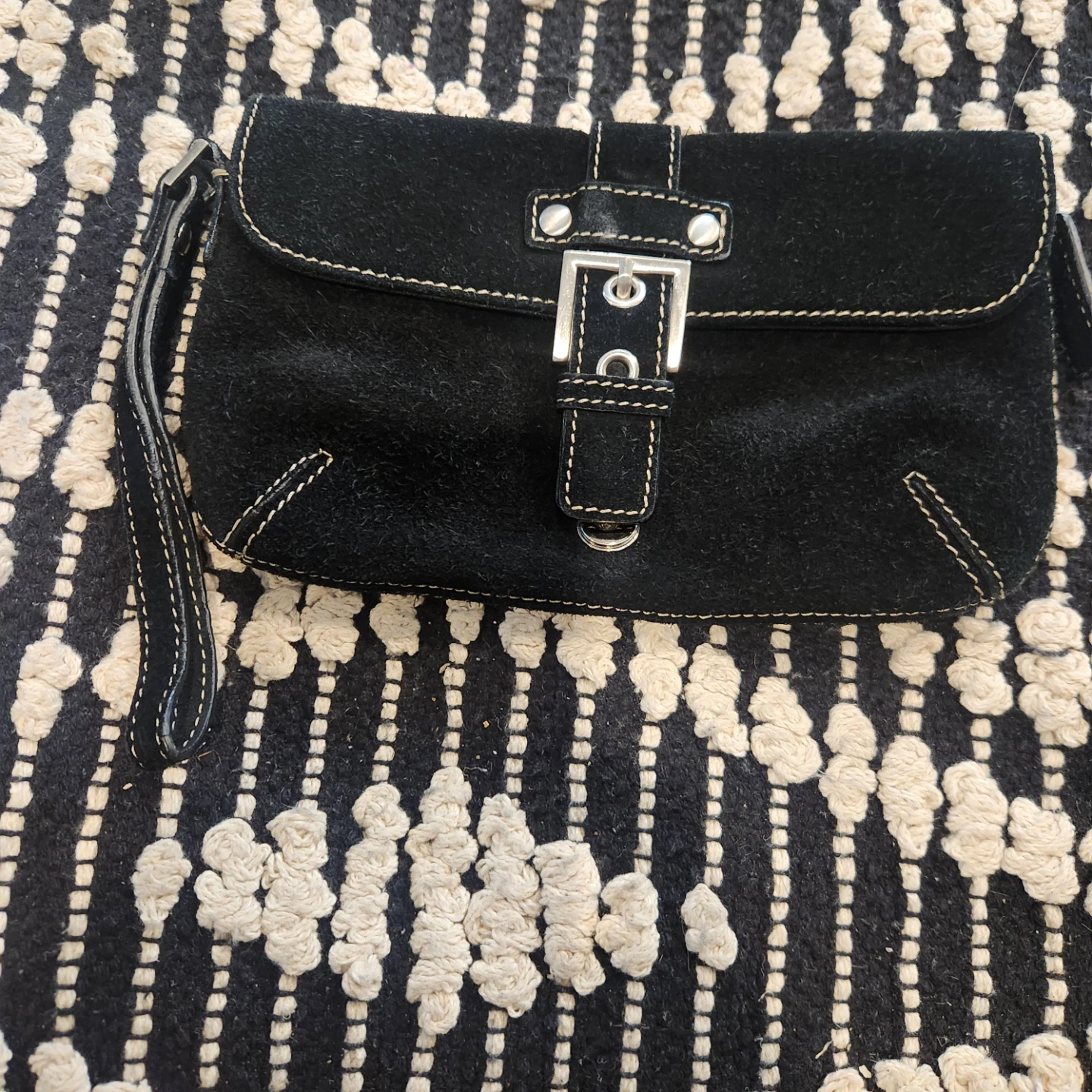 Aerosoles Black Suede Wristlet
