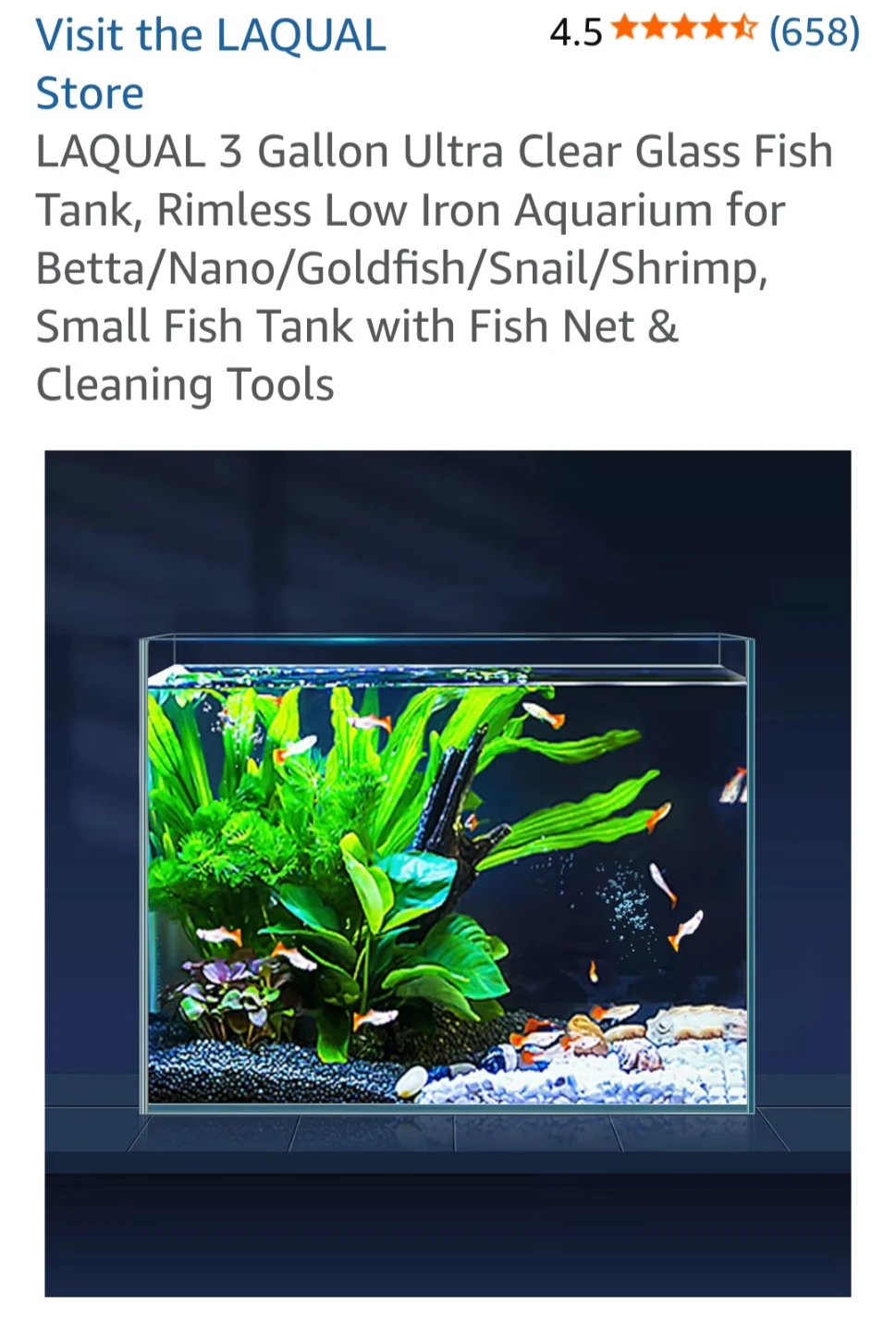 LAQUAL 3 Gallon Complete Aquarium