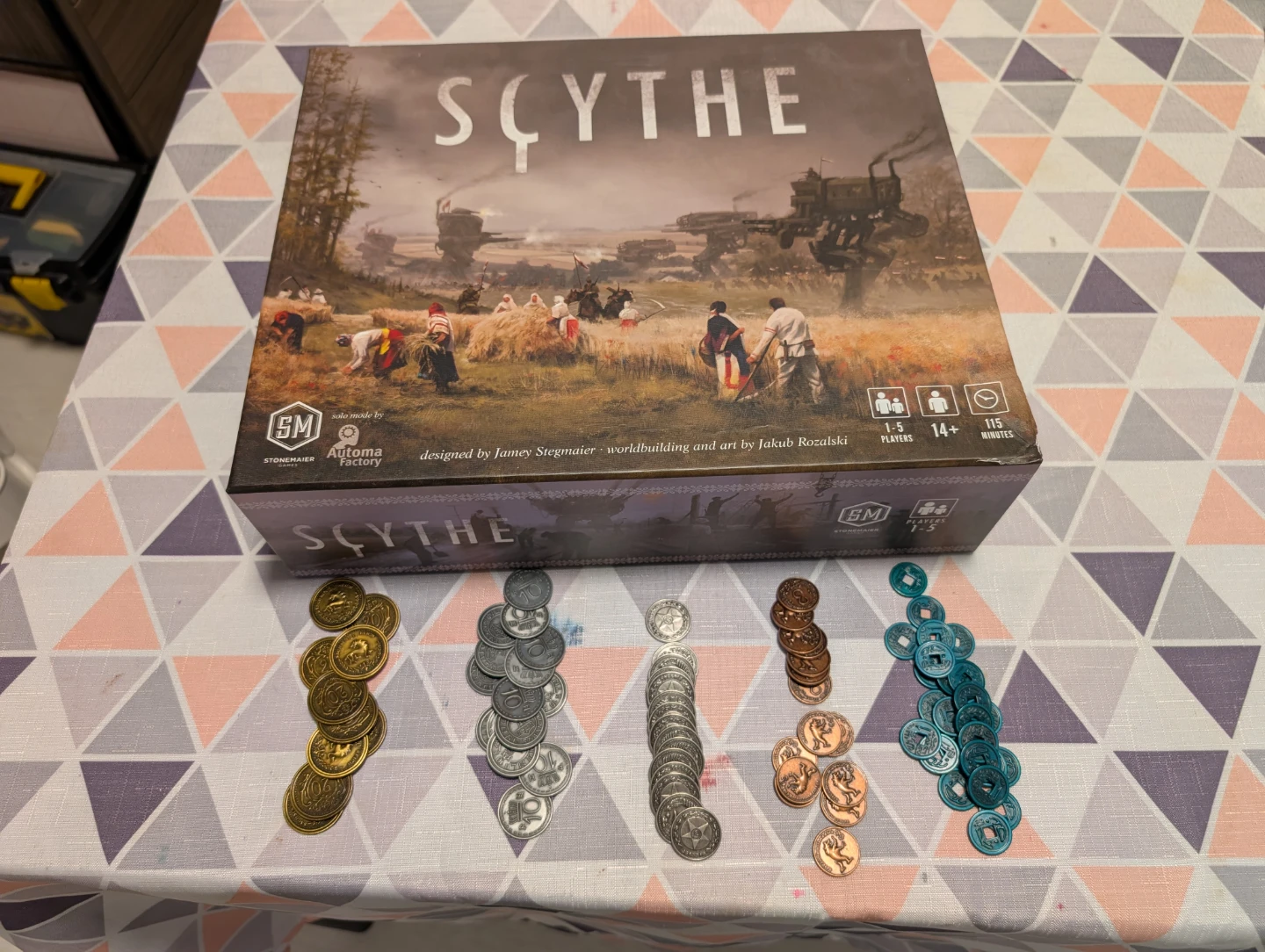 Scythe Board Game + Metal Coins