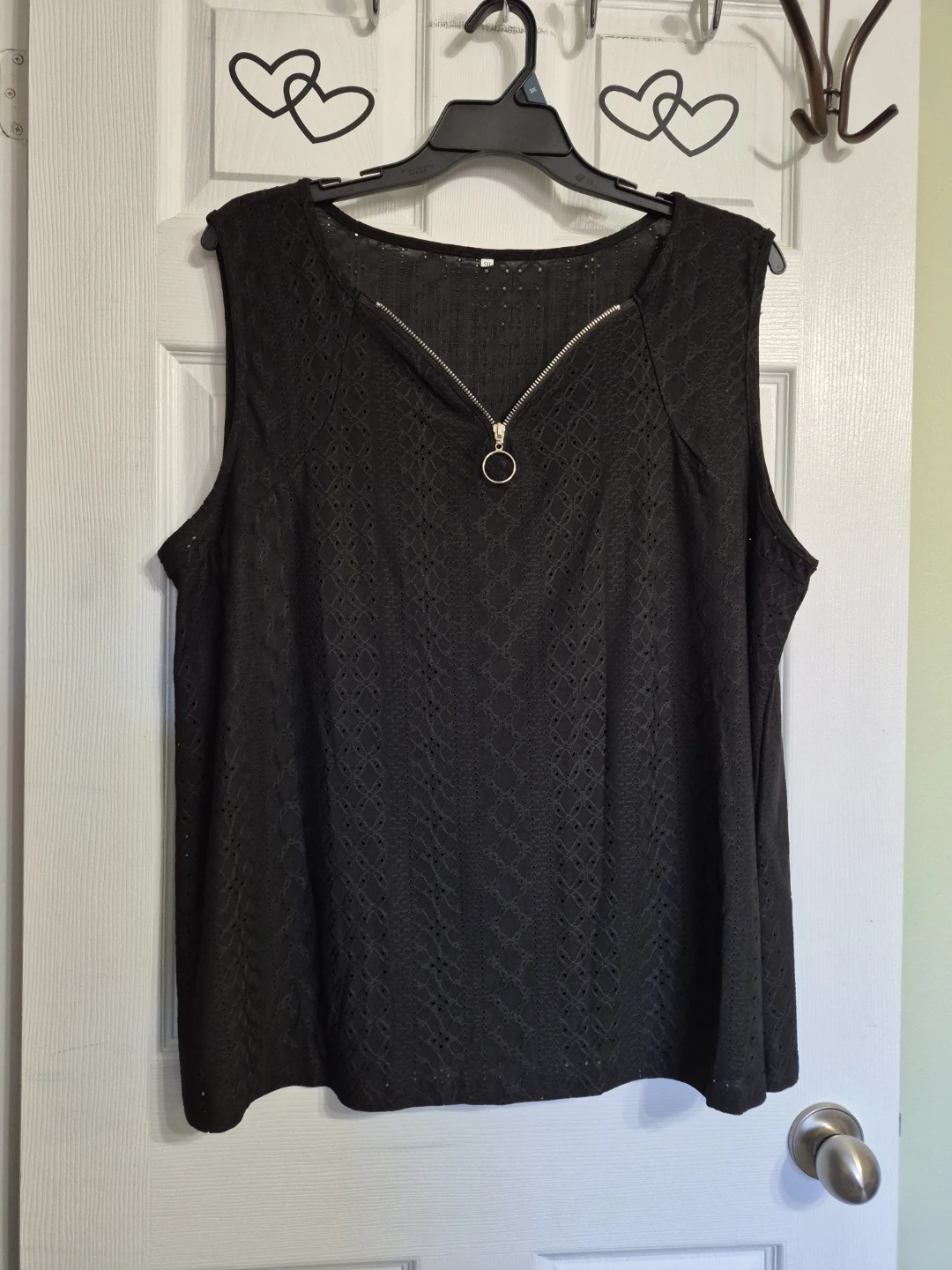 Ladies Size 5X Black Tank Top Blouse
