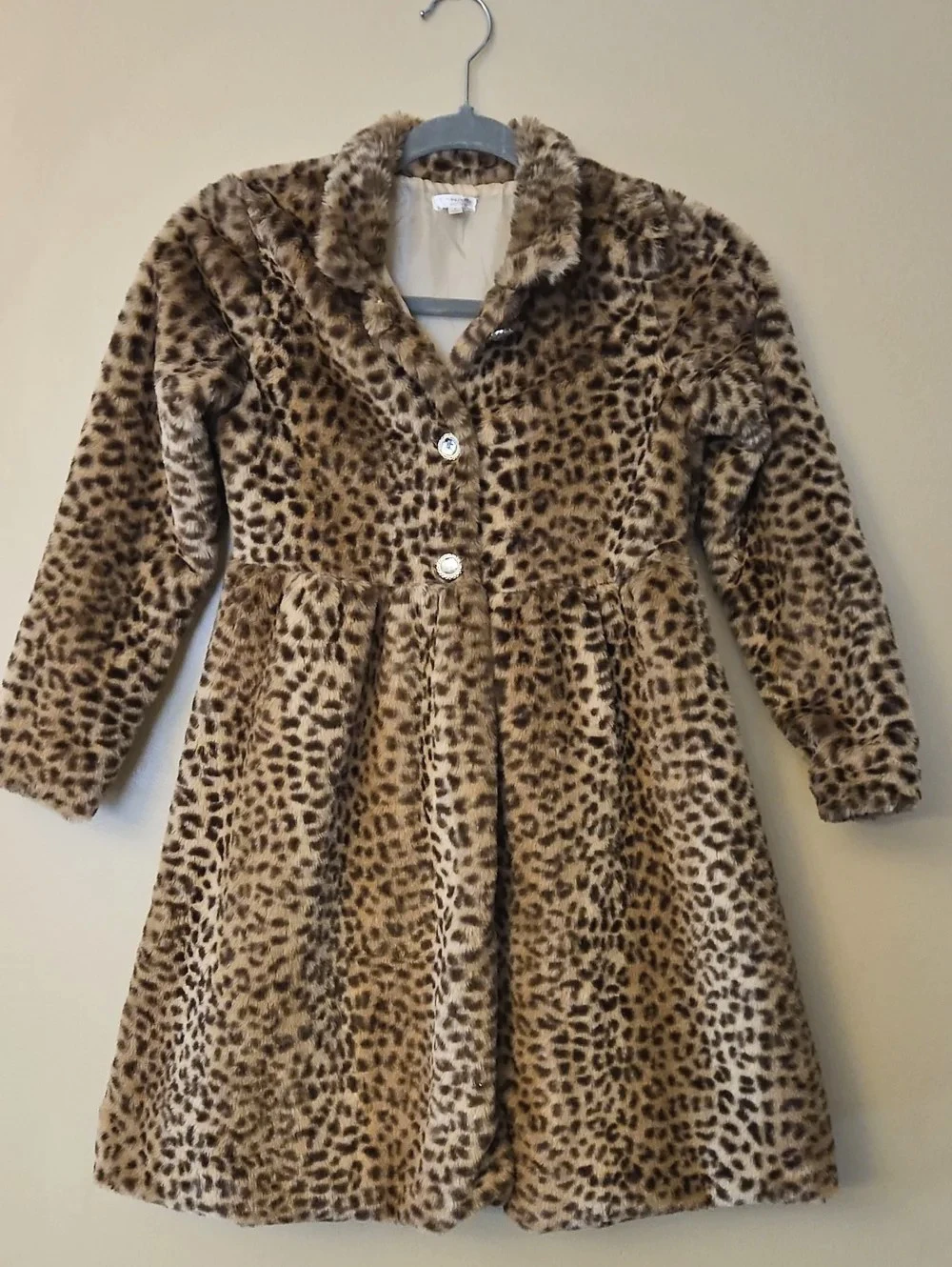 Leopard Print Faux Fur Coat and Matching Bag