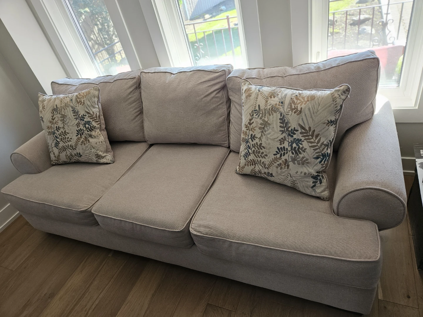 Beige Three-Seater Sofa - photo 2