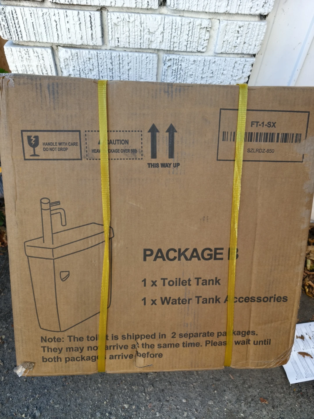 Toilet Tank Package B Model FT-1-SX