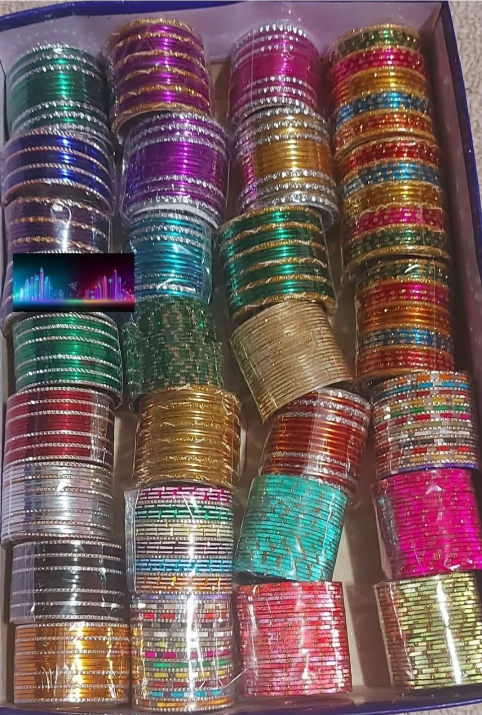 Assorted Colorful Bangle Bracelet Set