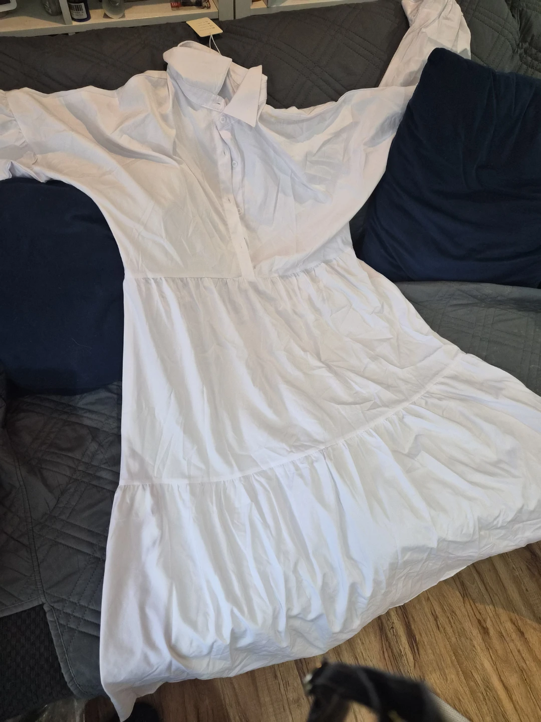 White Button-Up Dress