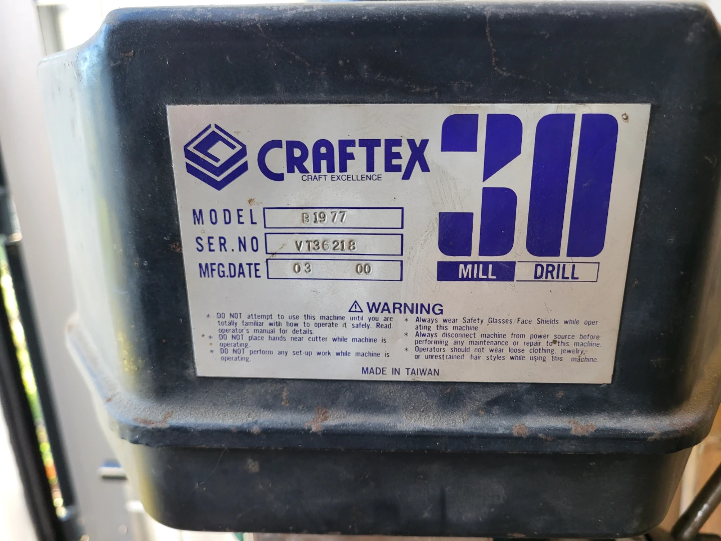 Craftex B1077 Mill Drill - photo 3