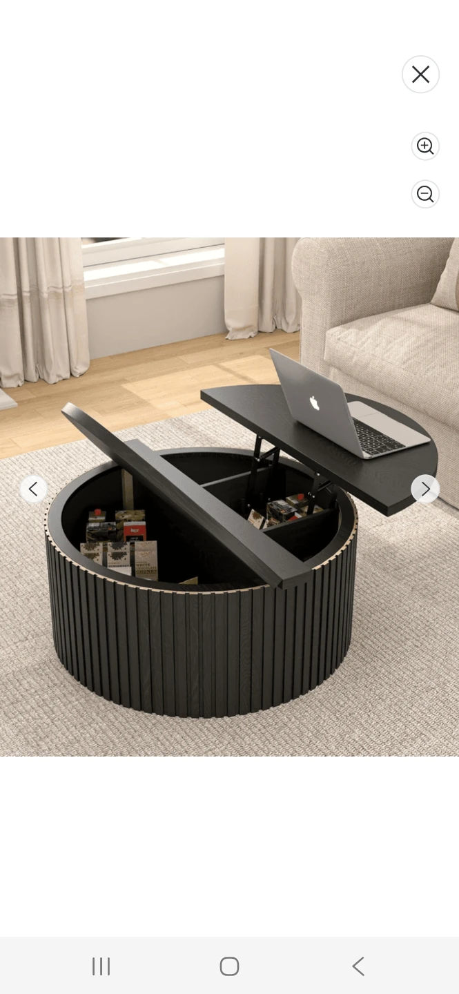 Black Round Lift-Top Coffee Table - photo 4