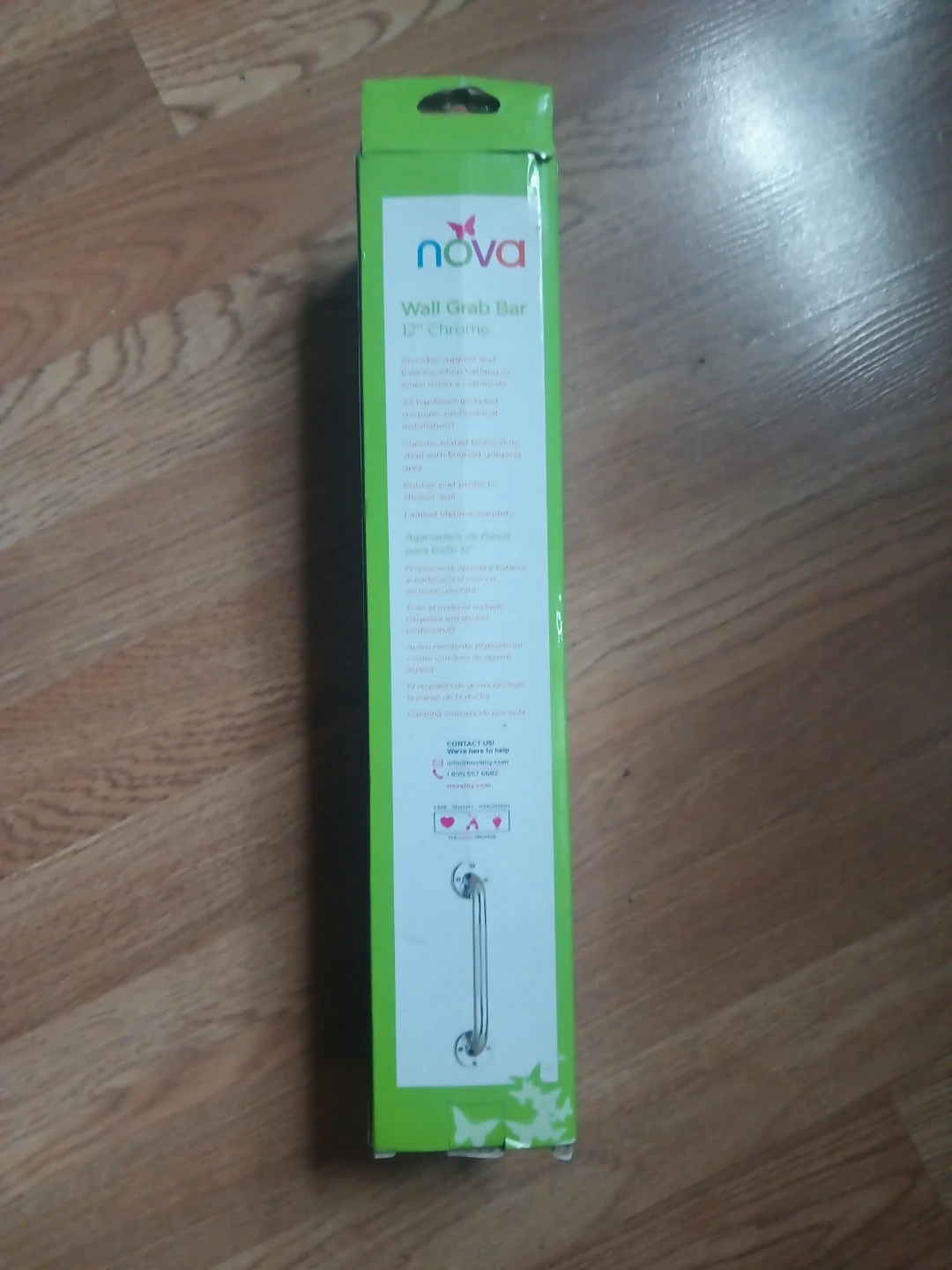 Nova 12" Chrome Wall Grab Bar - photo 5