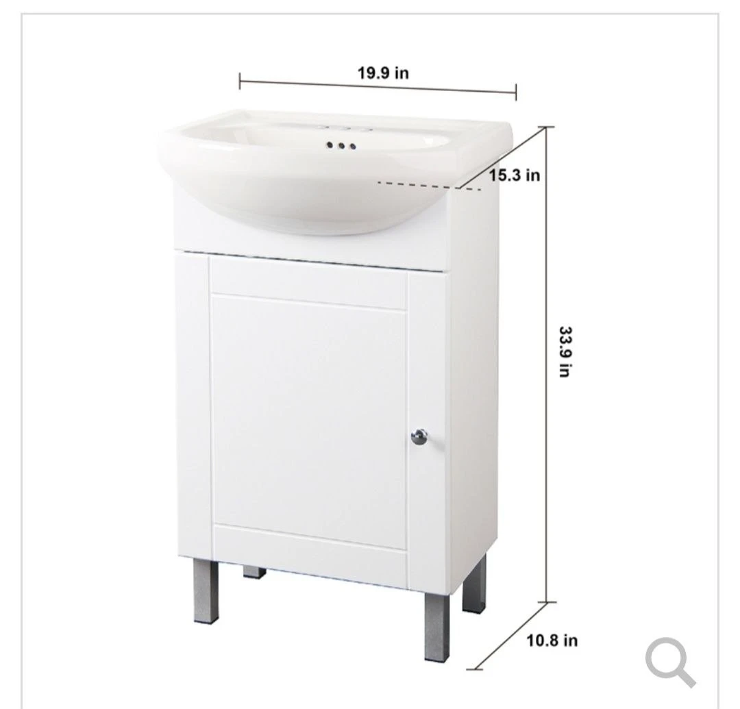 White Bathroom Vanity Cabinet ONLY – Sink Not Included - photo 2