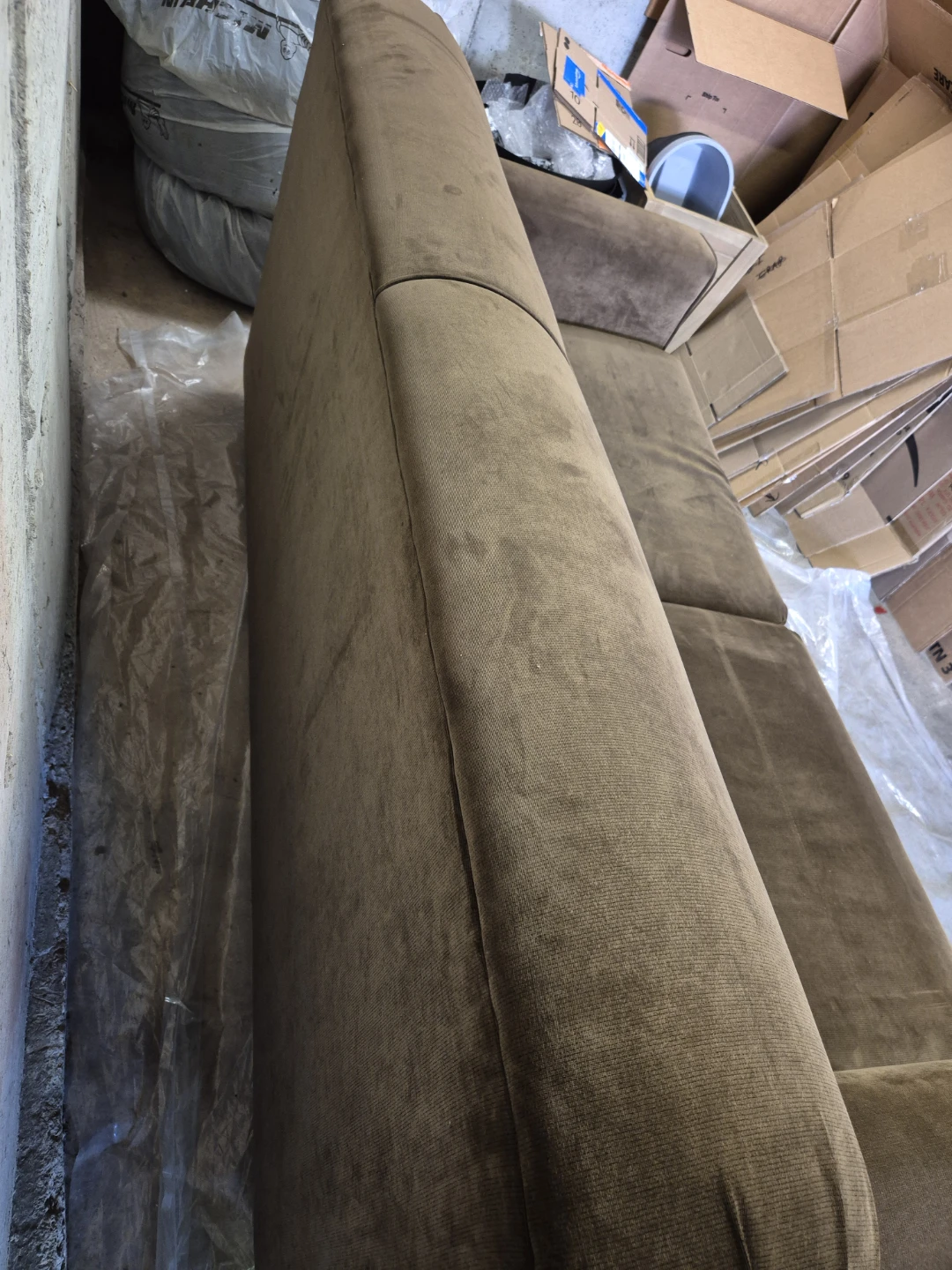 Brown Suede Loveseat convertible Sofa - photo 4