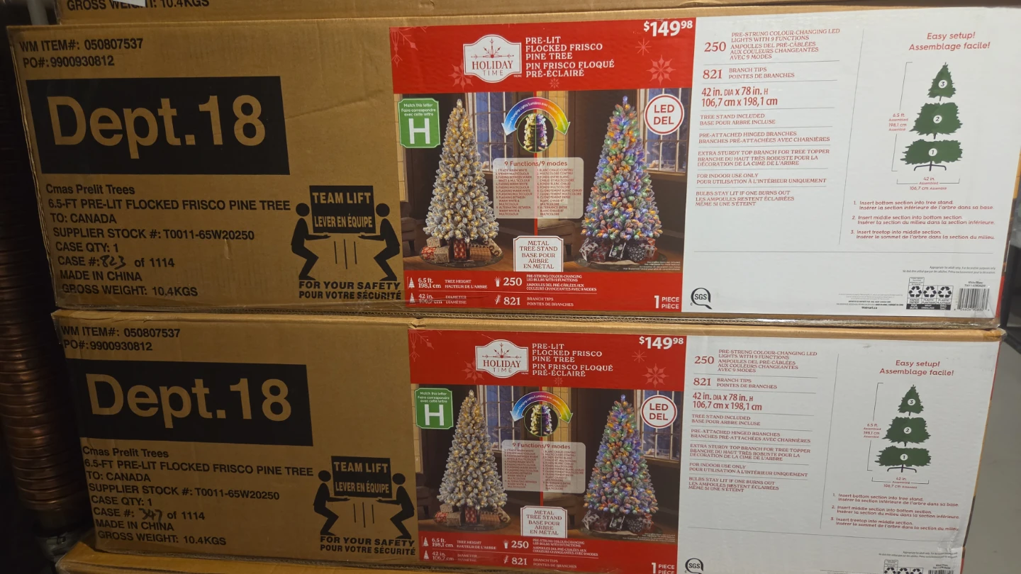 Holiday Time 6.5ft Pre-Lit Flocked Frisco Pine Tree