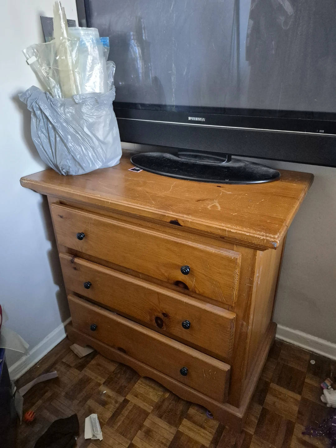 Three-Drawer Wooden Chest