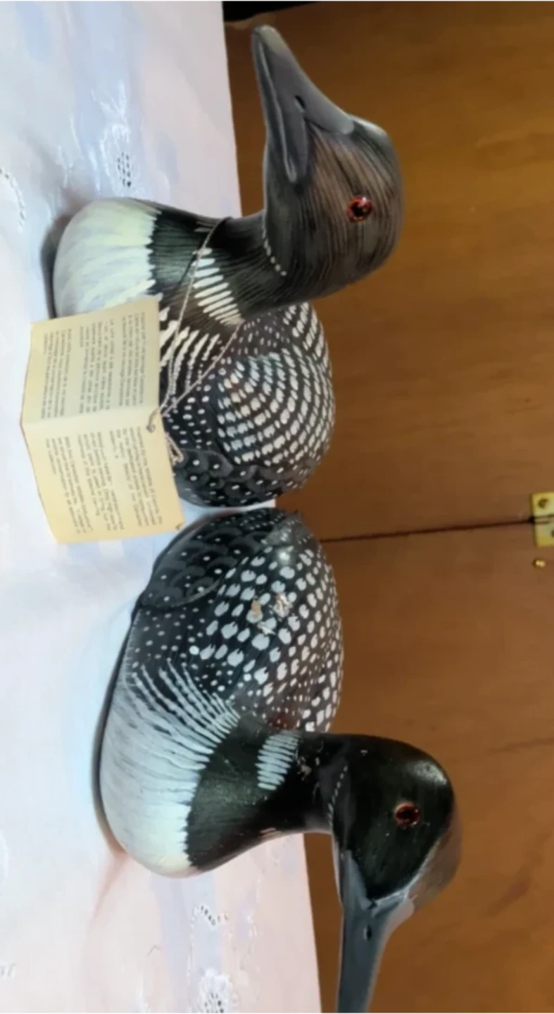 Canadian Wildlife Collection Hand-Carved Wooden Loons - photo 2