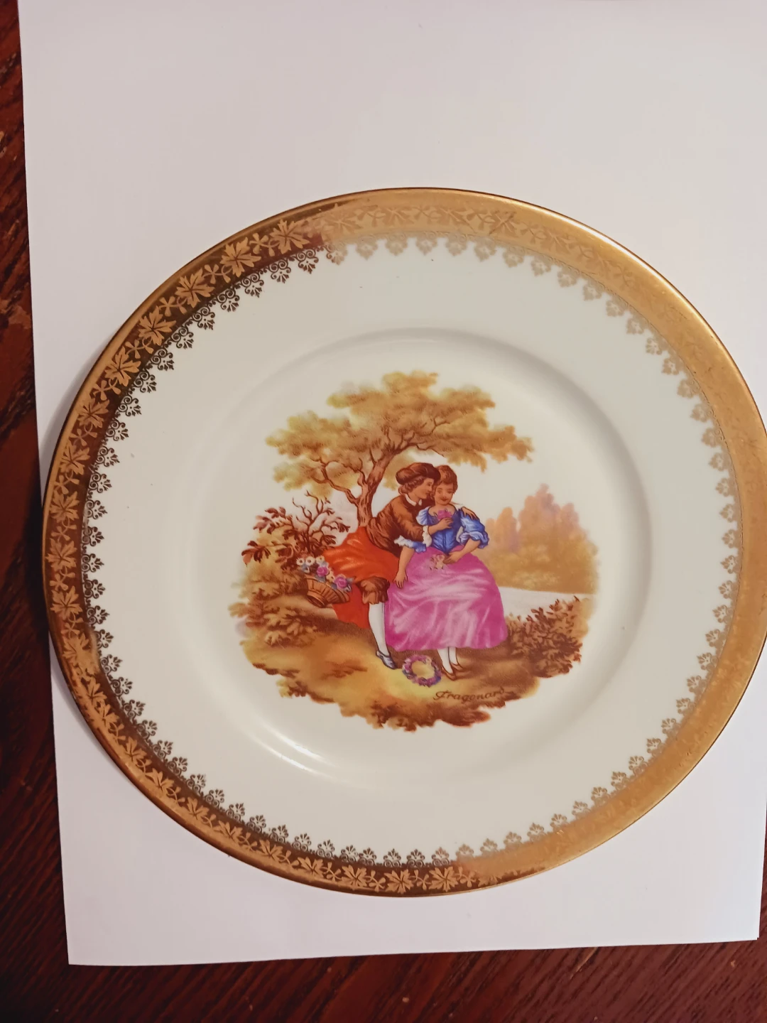 Gout de Ville Limoges Fragonard France 22K Gold Panted Plate - photo 3
