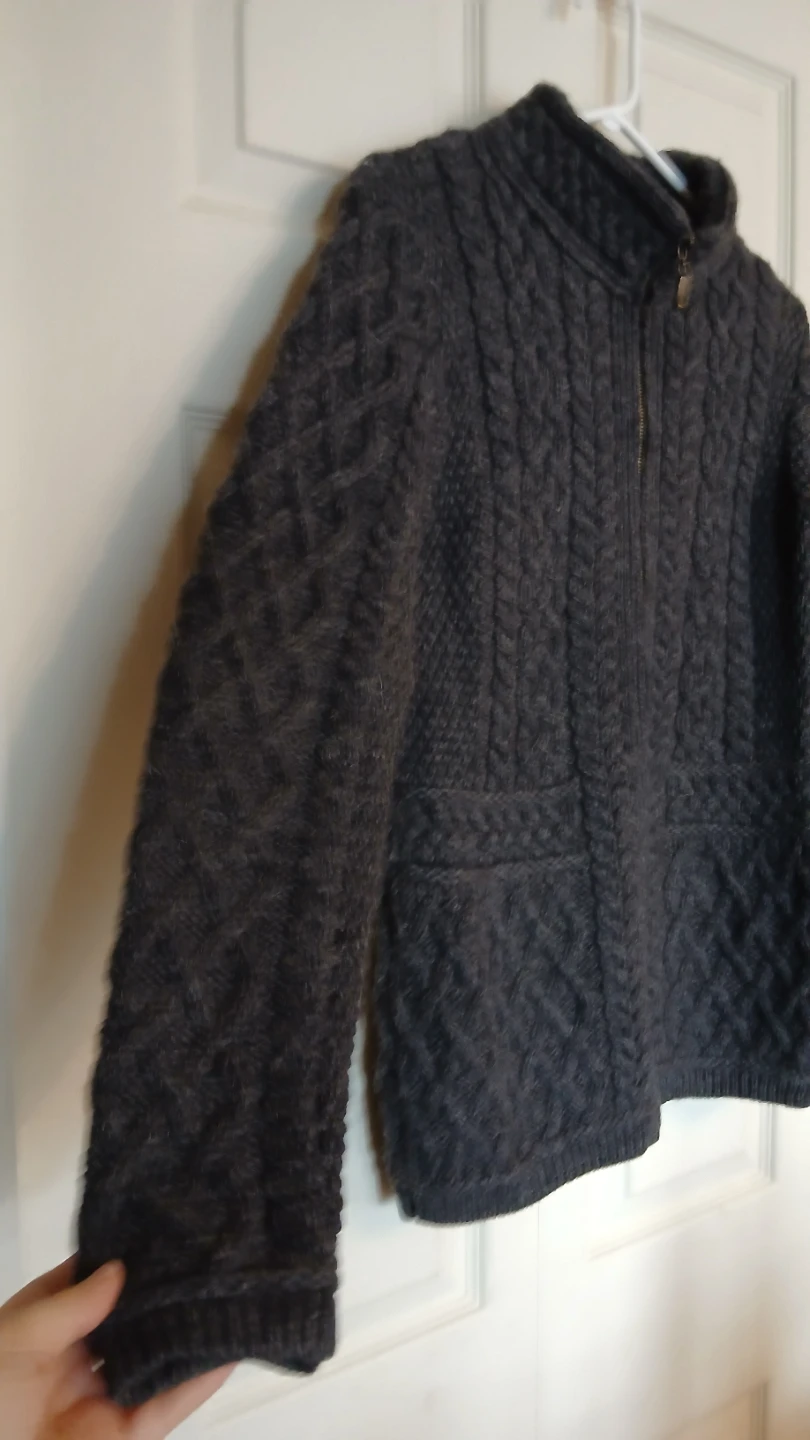 Merino wool Inis Crafts zipped sweater size small S - photo 5
