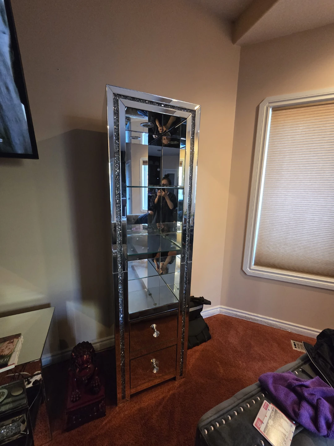 Mirrored living room suite with Crushed Diamond Accents - photo 4
