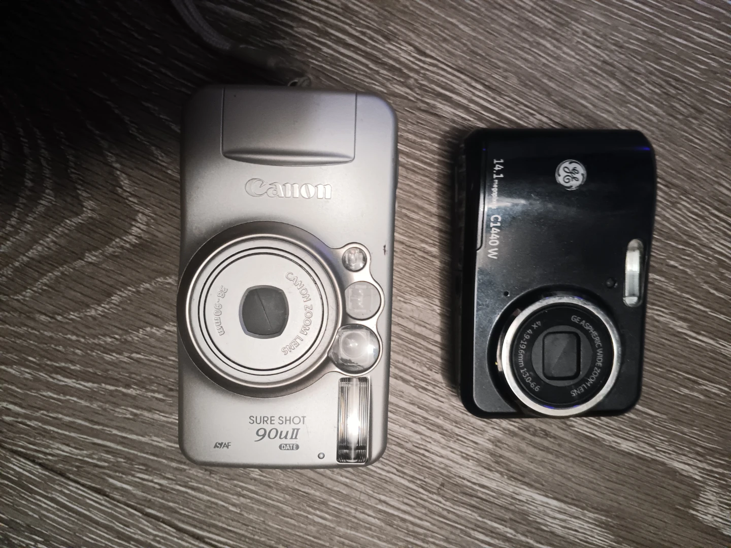 Canon Sure Shot 90uII and GE C1440W Digital Cameras