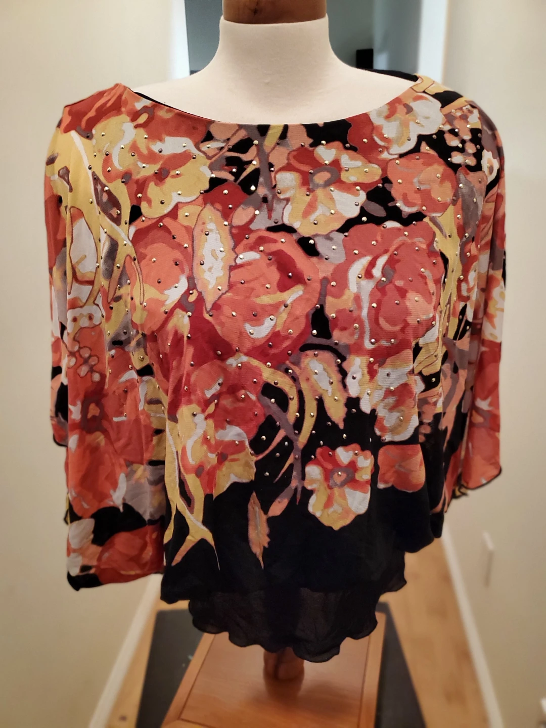 Floral Print Embellished Blouse - photo 4