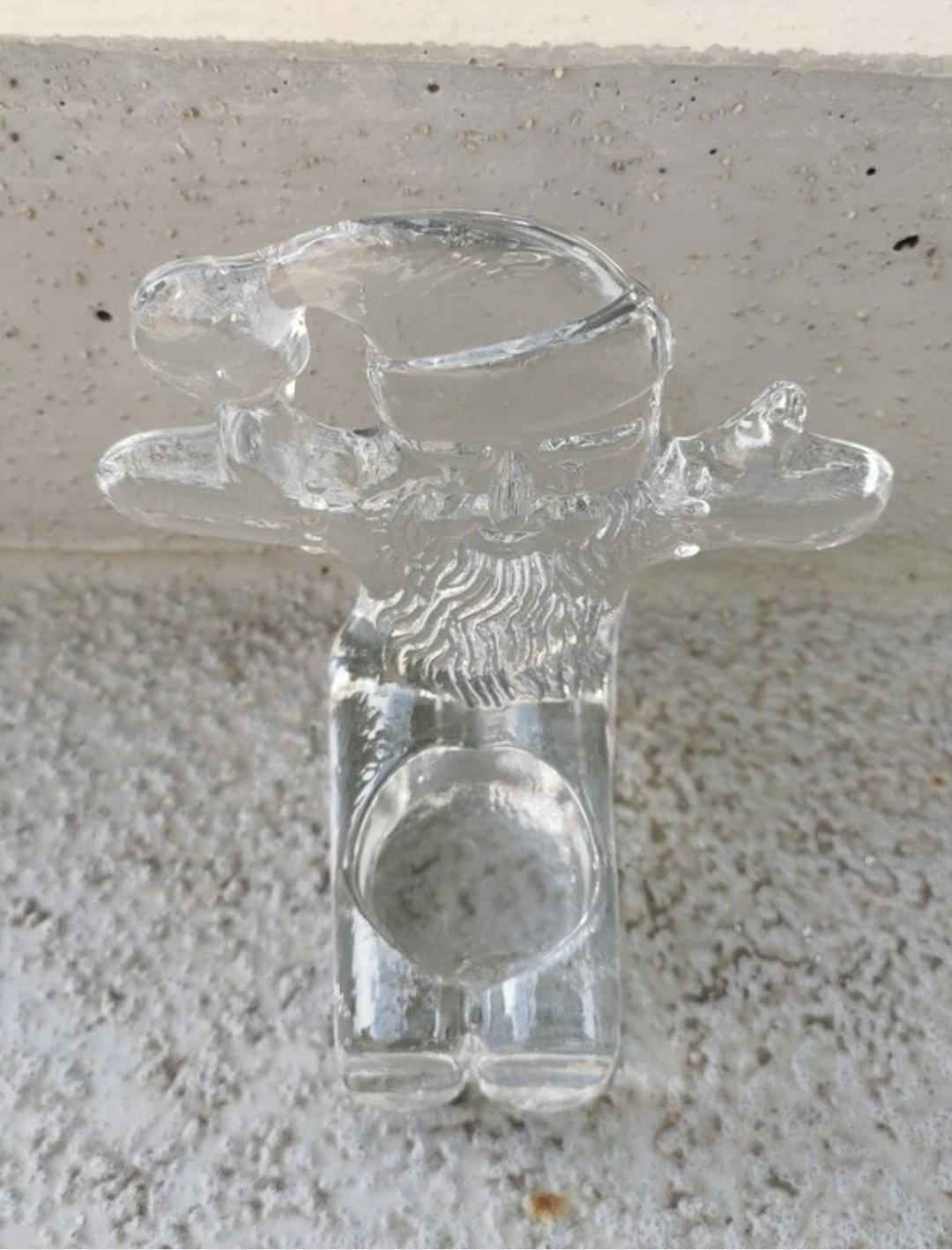 Vintage Kosta Boda Sweden Glass Santa Tealight Candle Holder - photo 3