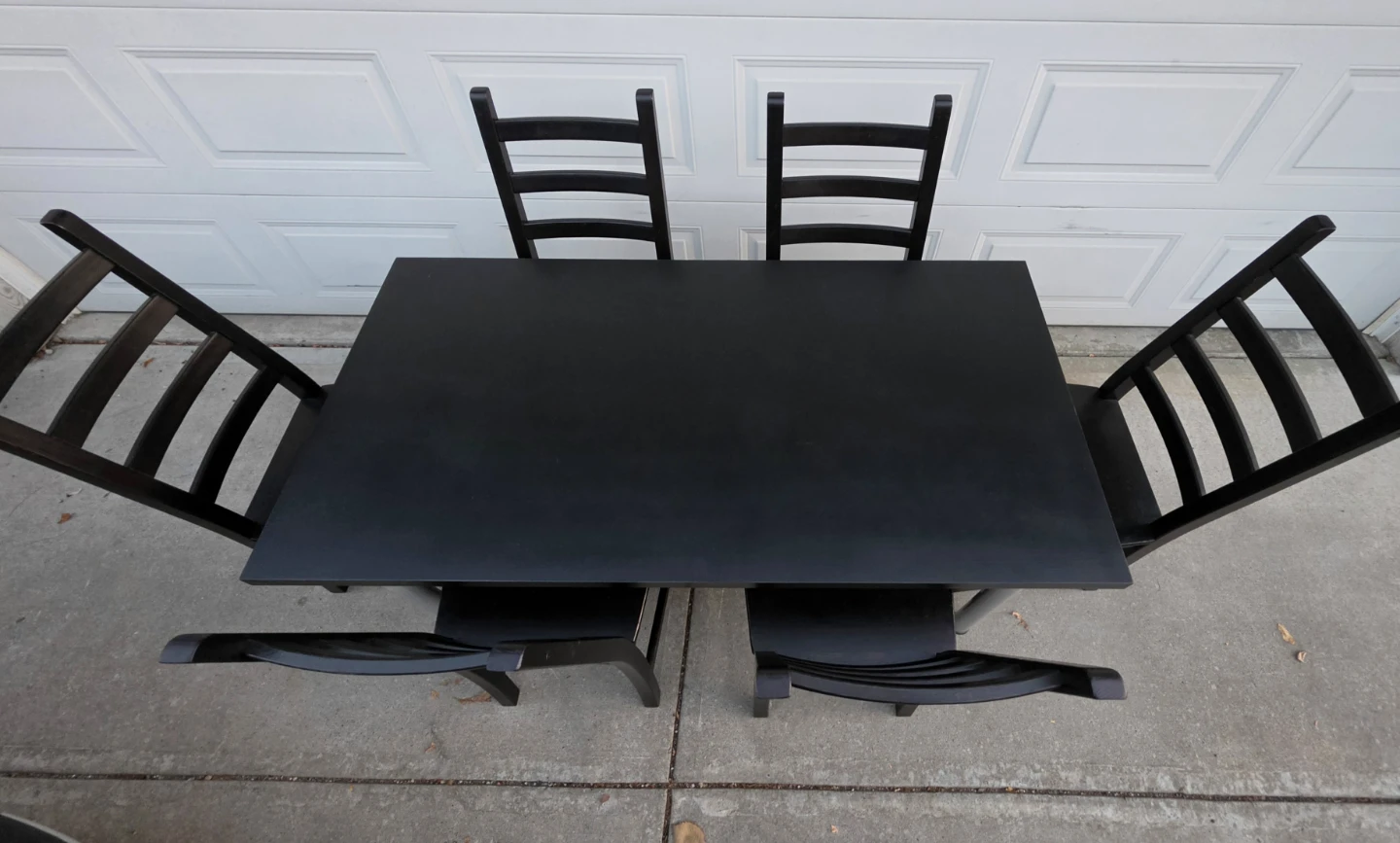 IKEA Dining Set. Table and 6 Dark Wooden Chairs. Great Condition - photo 4