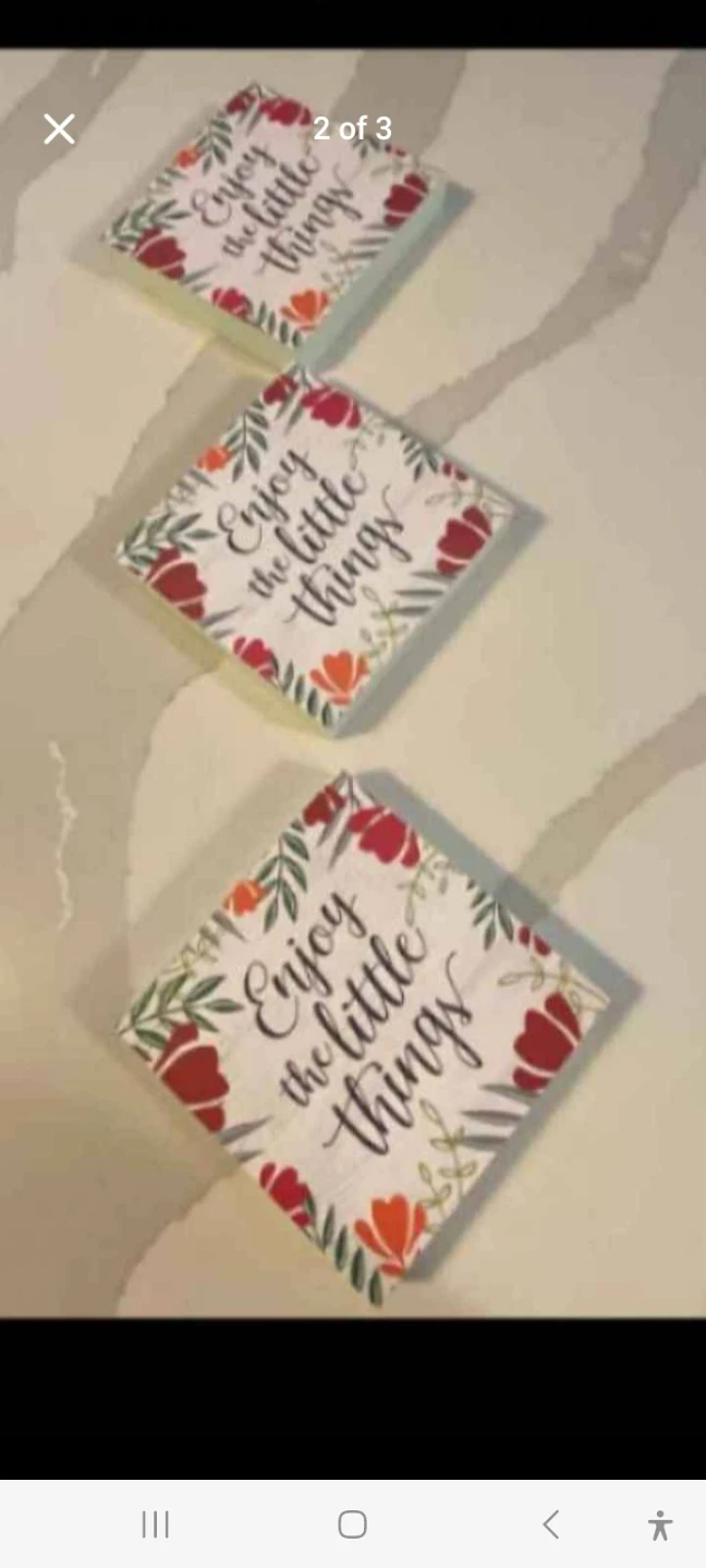 Set of 3 Enjoy the Little Things Square Signs