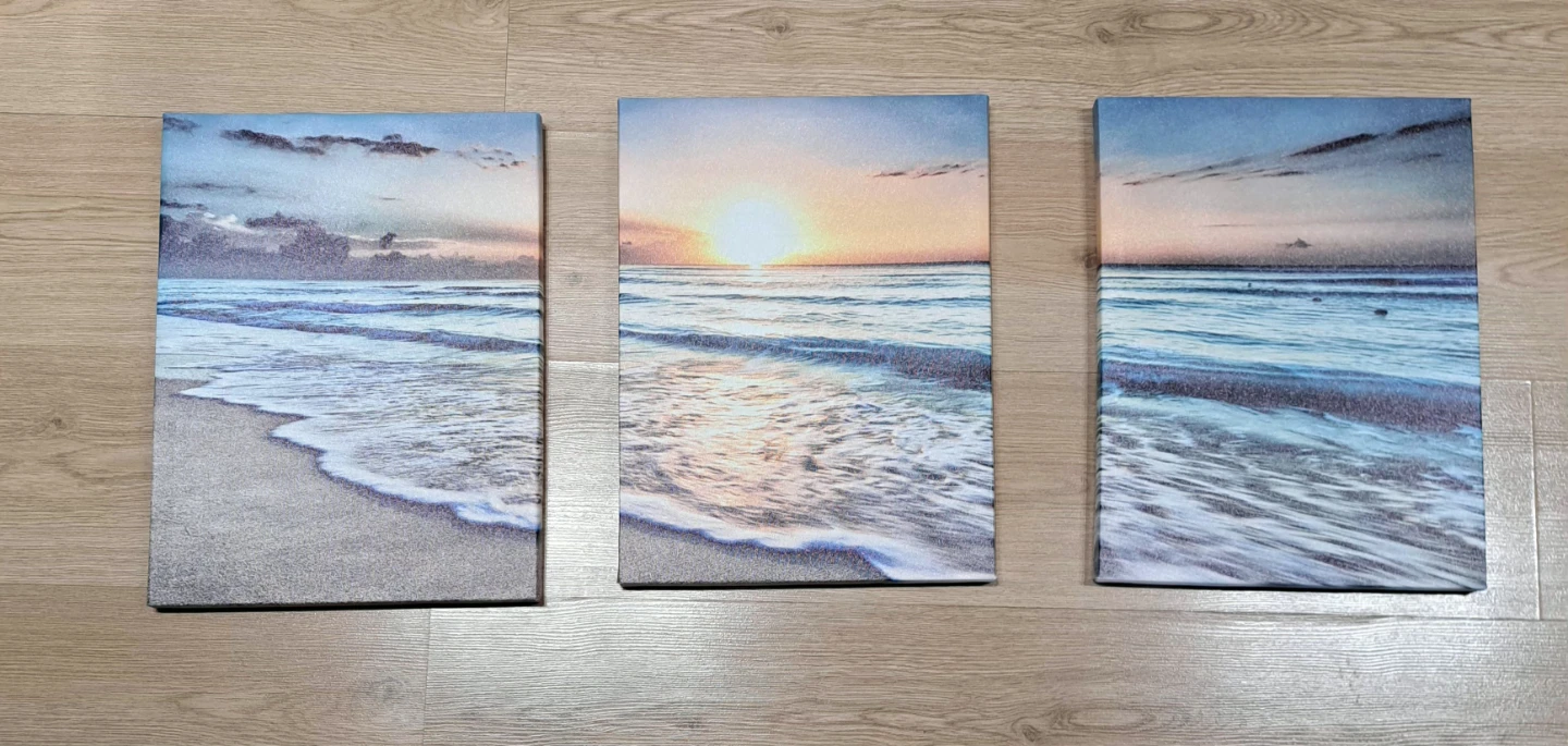 Artewoods 3-Piece Sunset Beach Canvas Wall Art