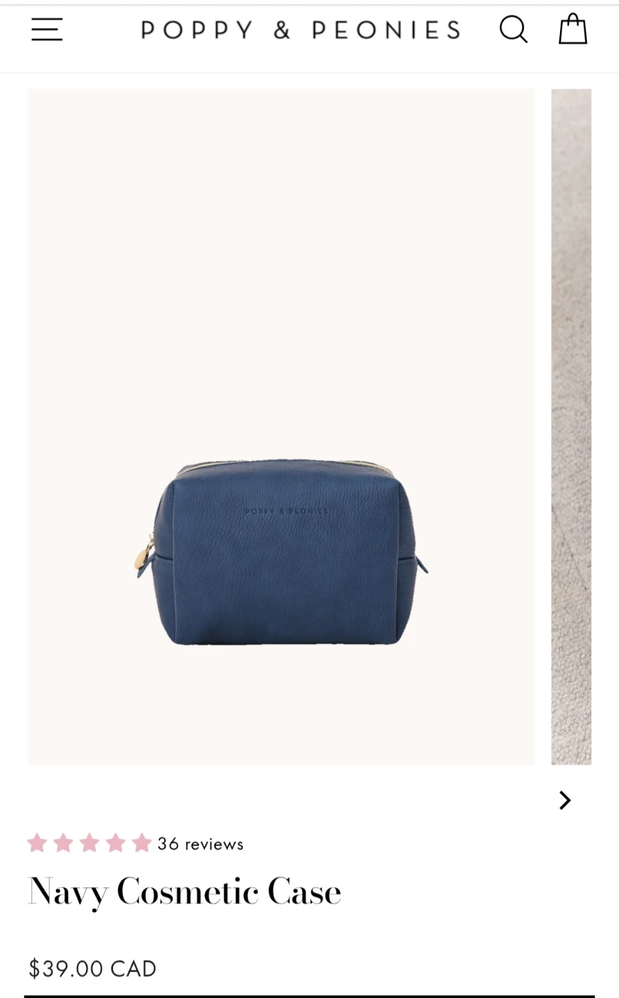 Poppy & Peonies Navy Cosmetic Case - photo 3