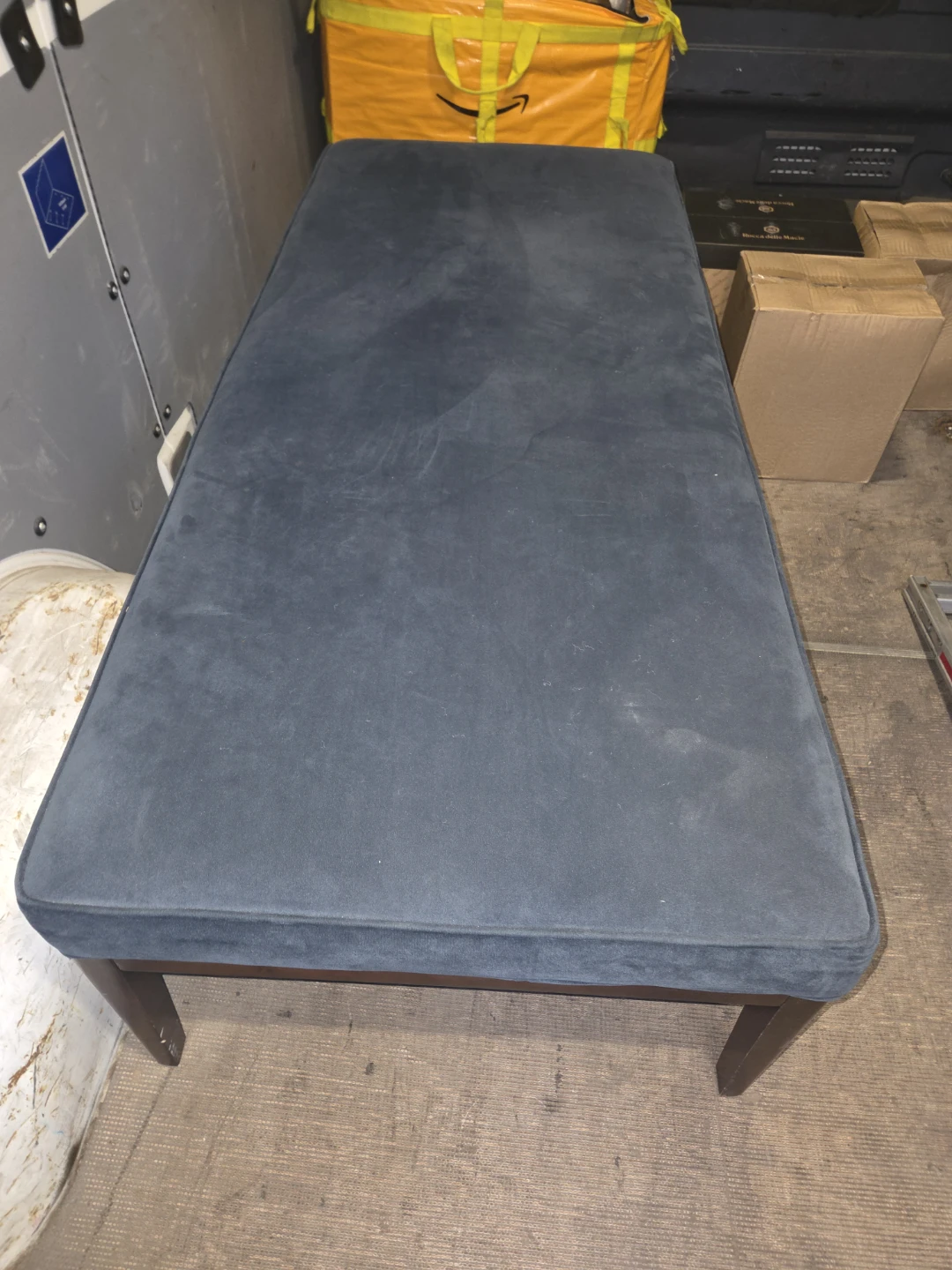 Blue Suede Bench
