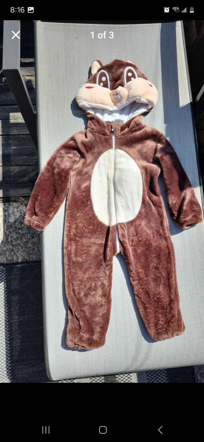 Kids Chipmunk Costume Onesie