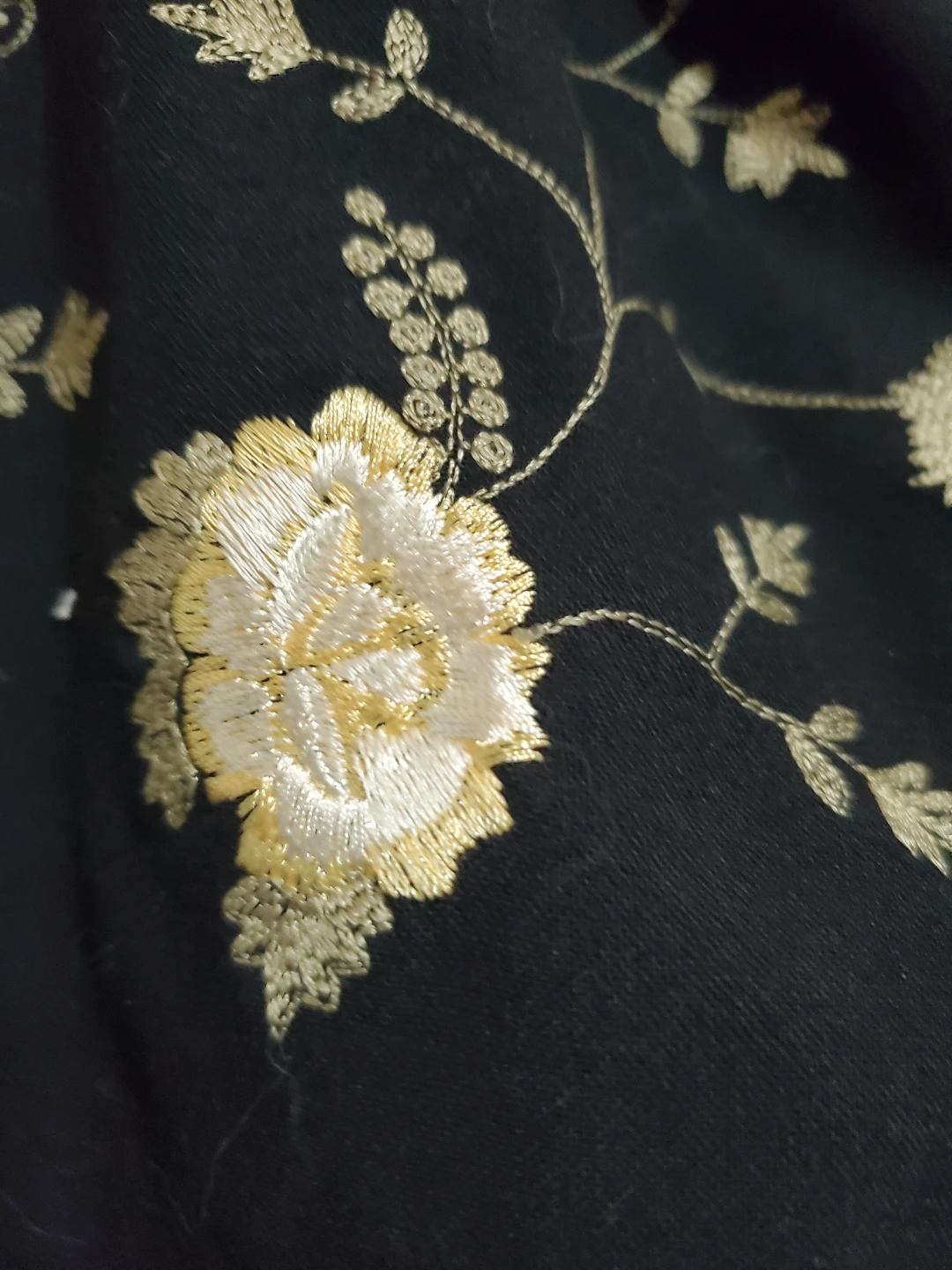 Black and Gold Floral Embroidered Skirt - photo 5