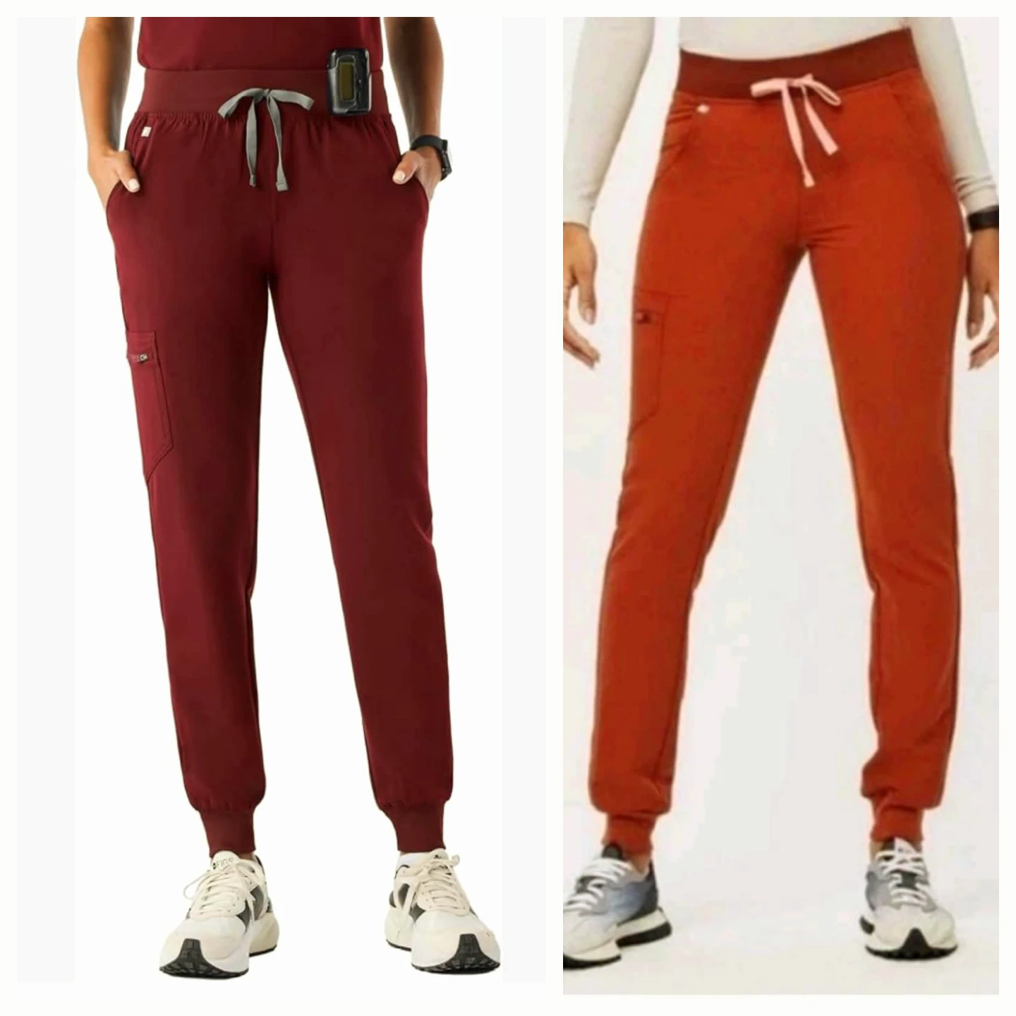 FIGS Tansen Jogger Scrub Pants Burgundy
