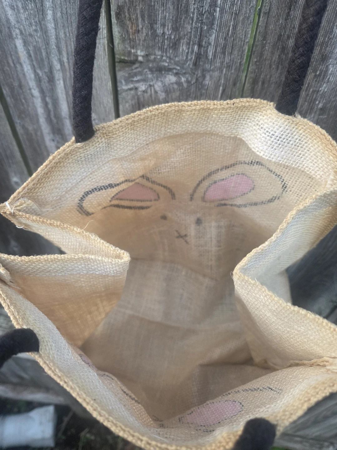 Burlap Rabbit Tote Bag - photo 5
