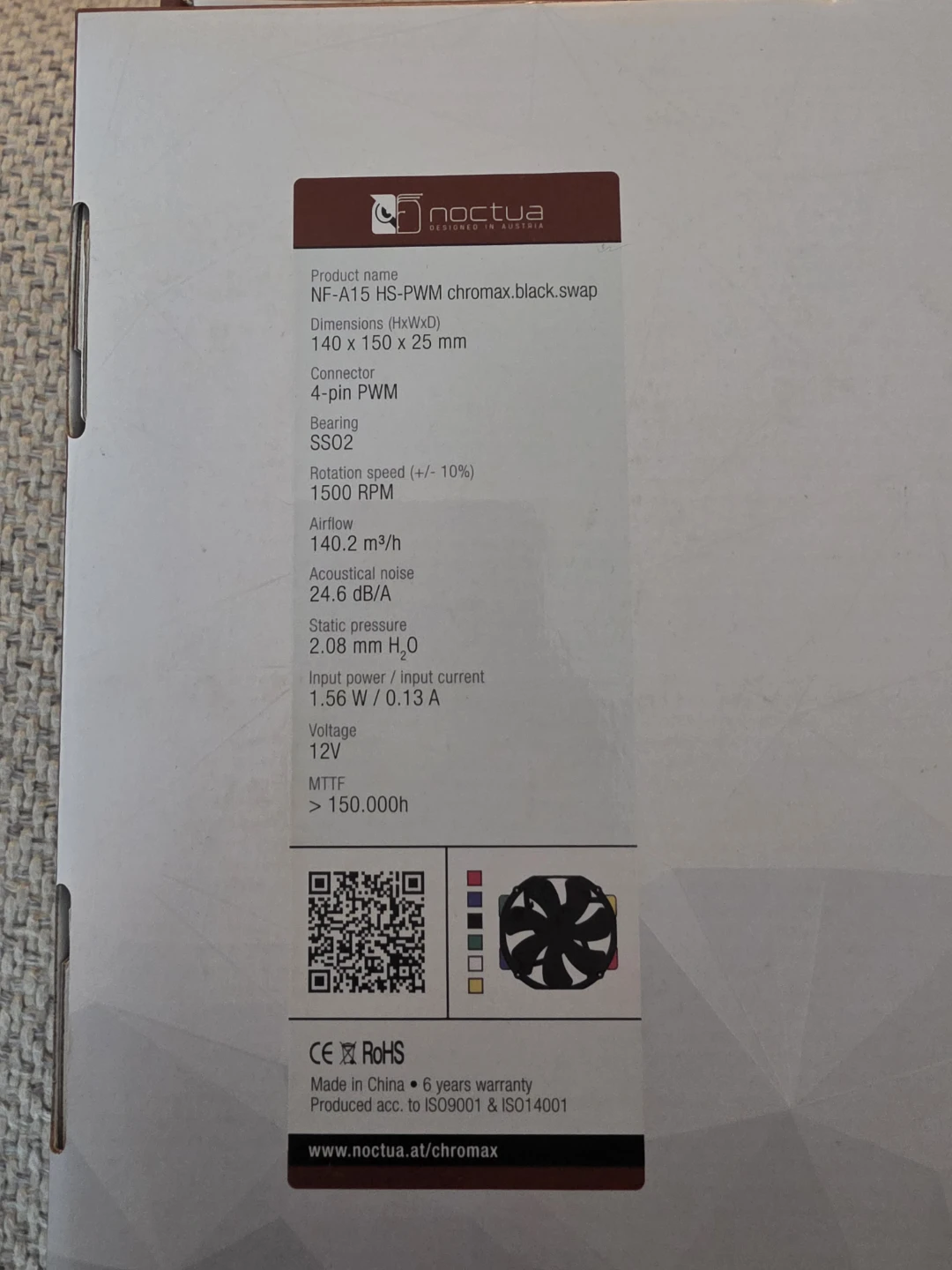 Noctua NF-A15 HS-PWM chromax.black.swap Fan - photo 3