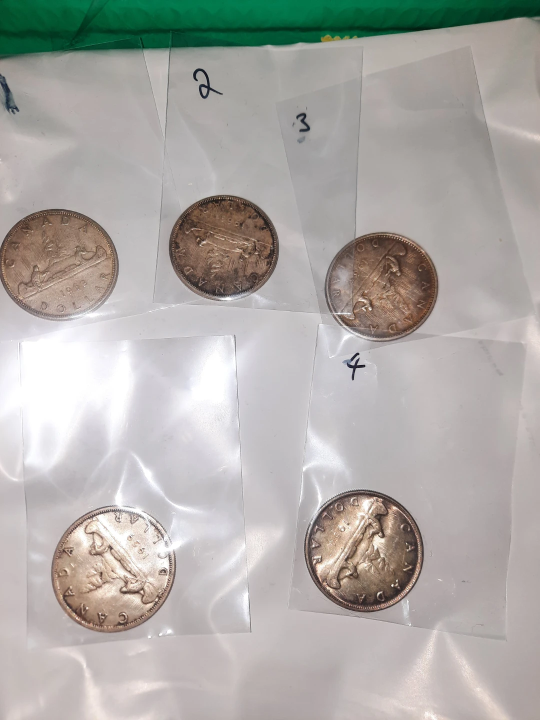 Set of 5 Canadian Silver Voyageur Dollars