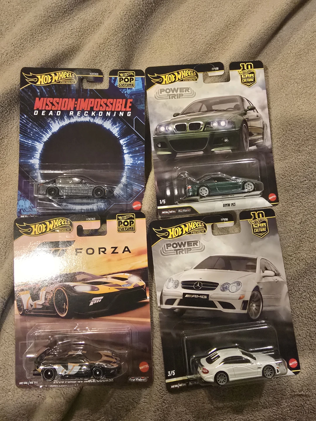 Set of 4 Hot Wheels Premium Diecast Cars