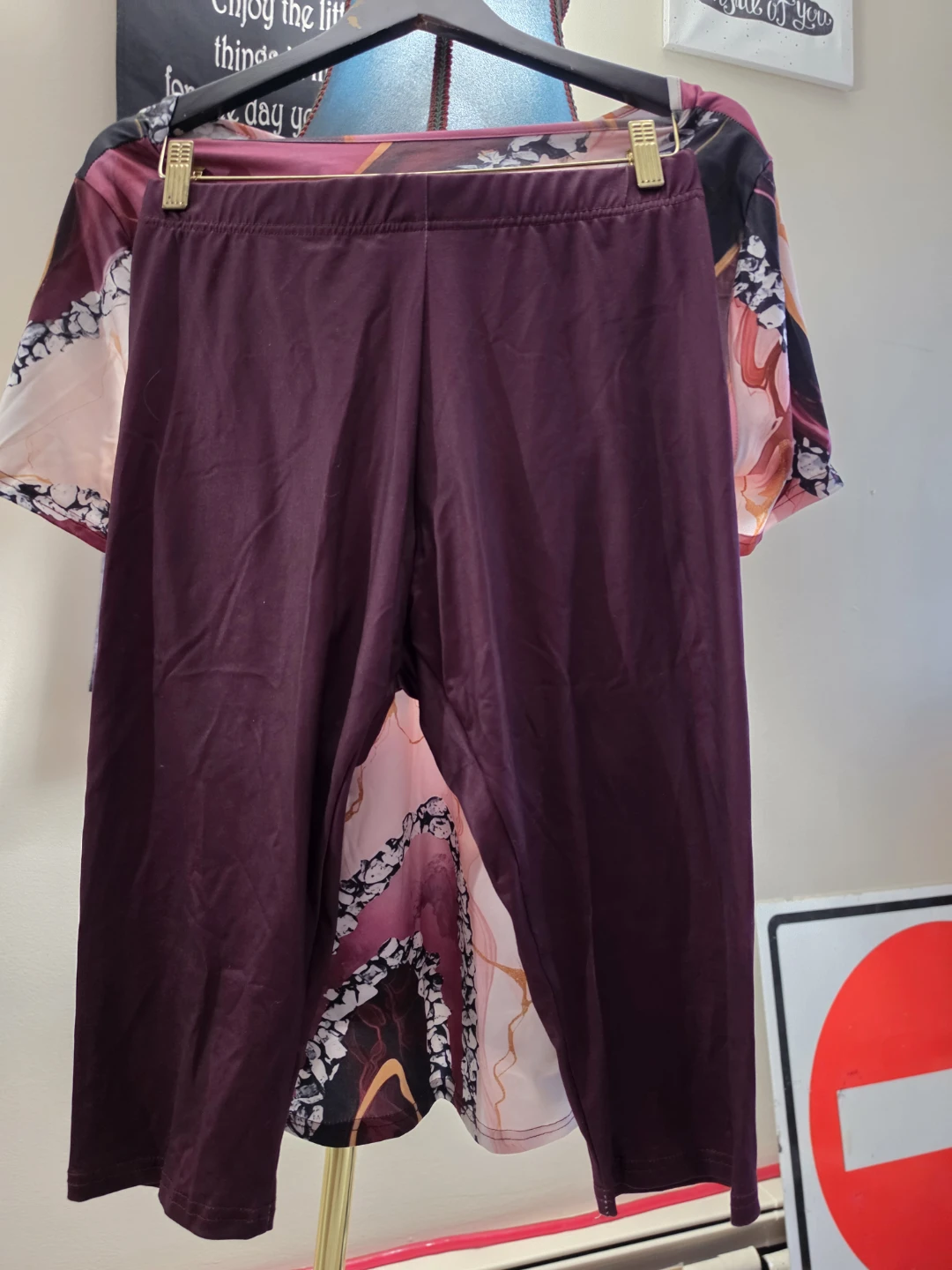 Abstract Print Top and Leggings Set - photo 2