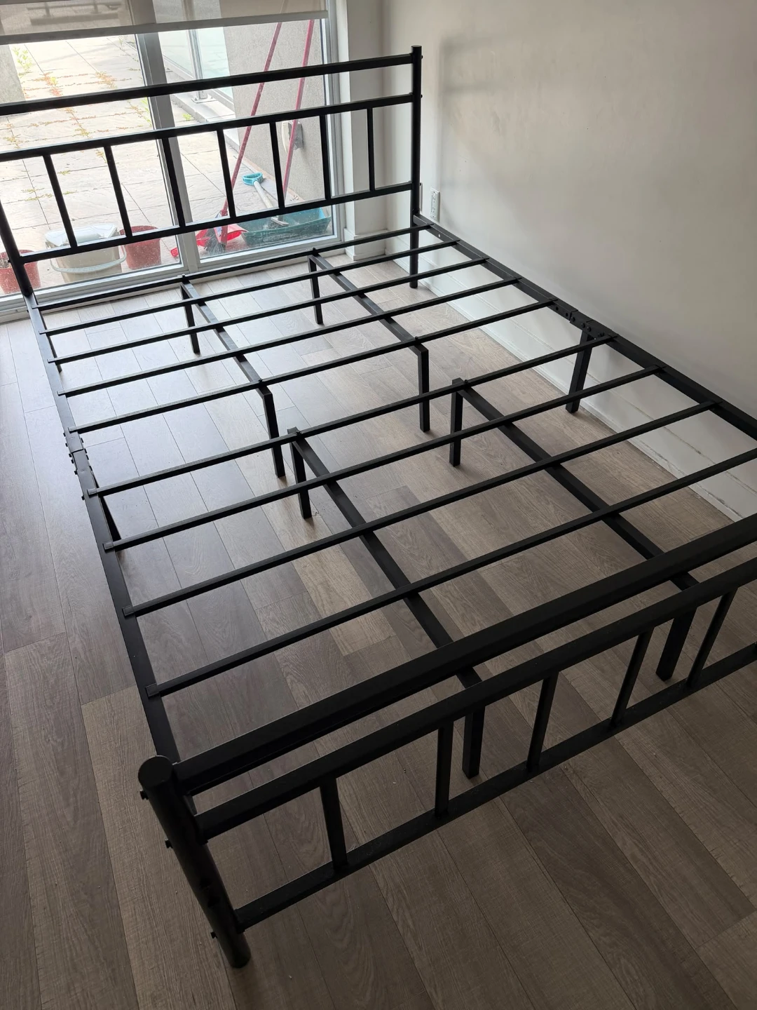 Black Metal Queen Size Bed Frame - photo 2
