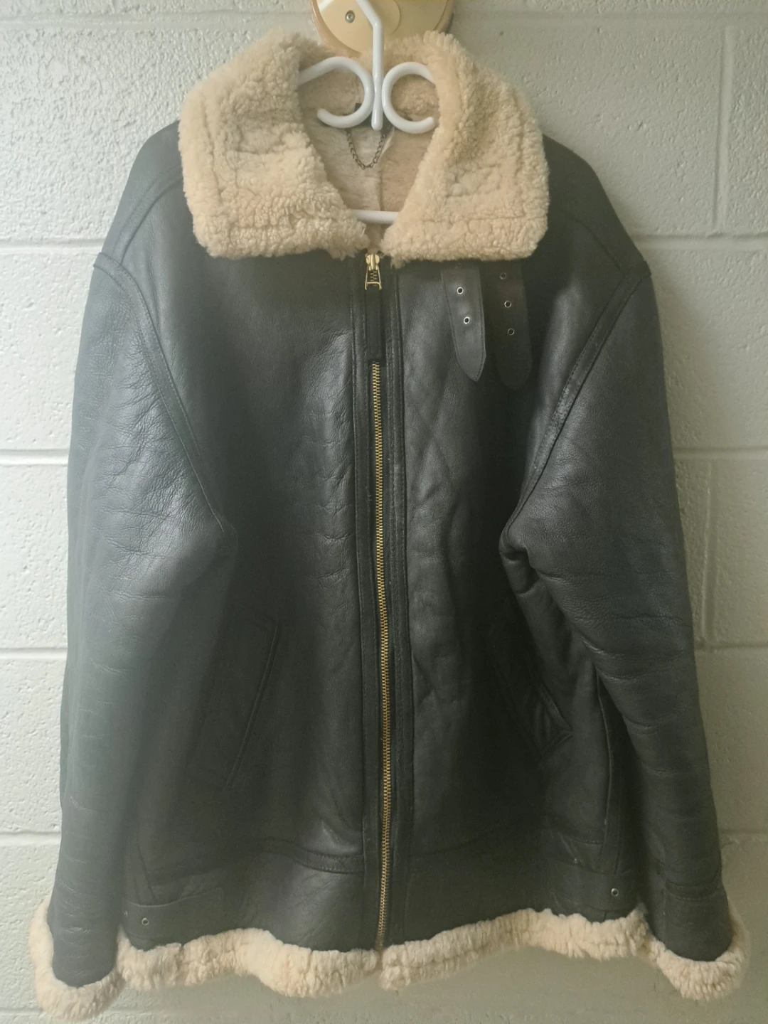 Men's Aviator Shearling Sheepskin Leather Coat - photo 3