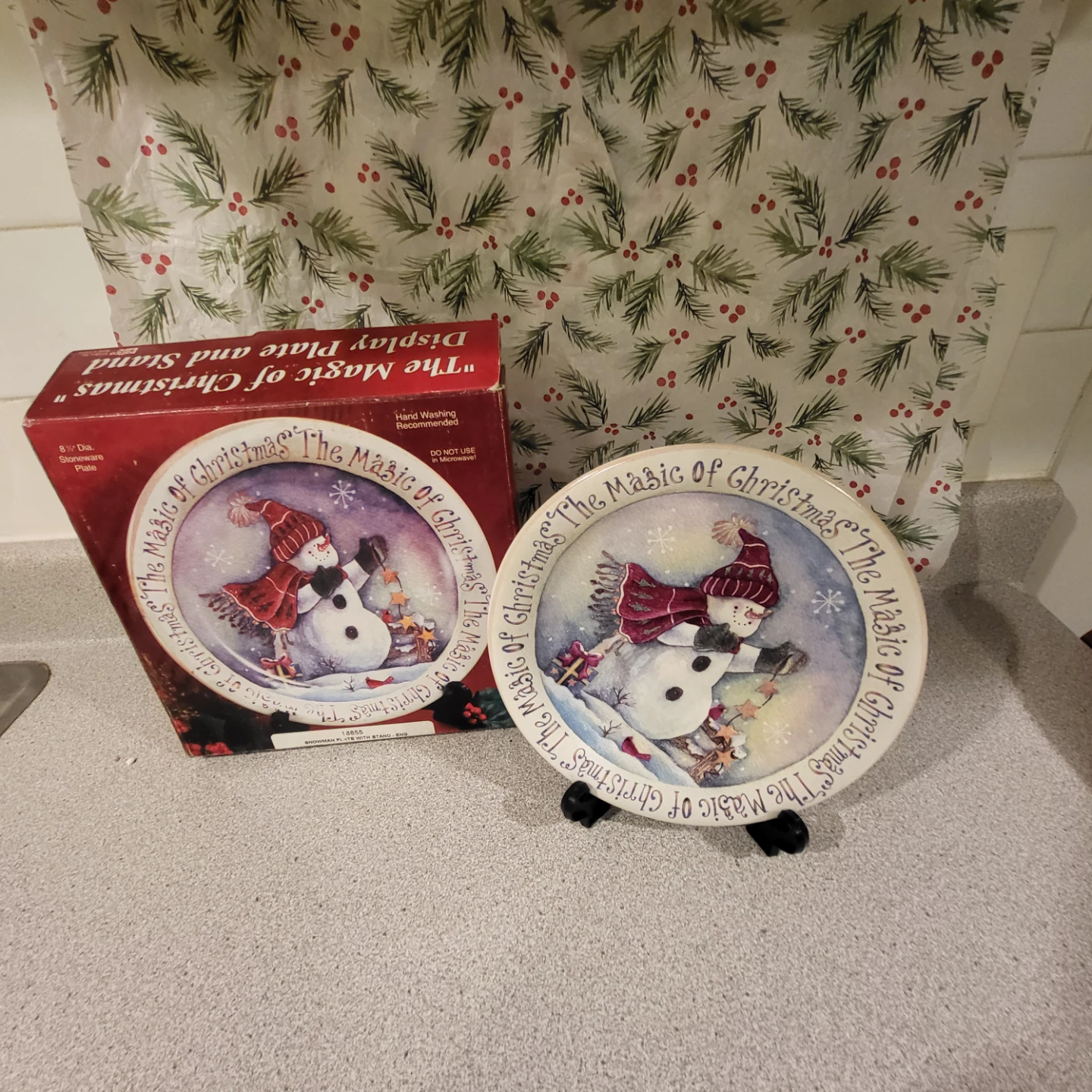 The Magic of Christmas Snowman Display Plate