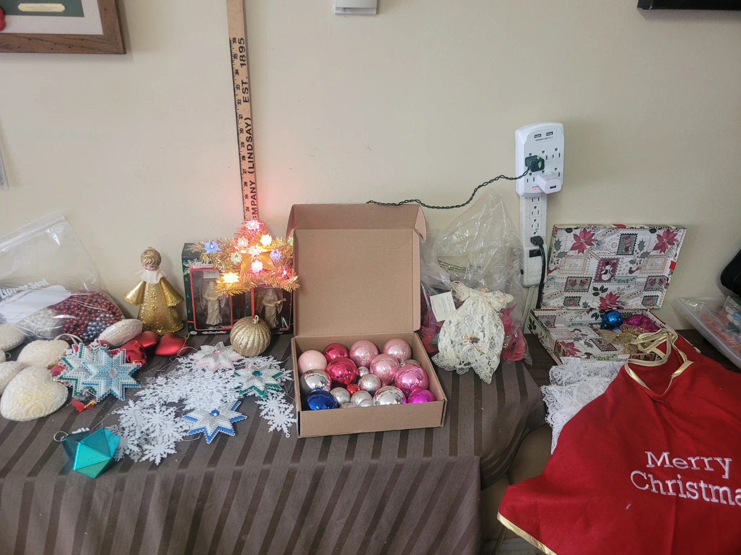 Large Collection of Vintage Christmas Ornaments and Decor