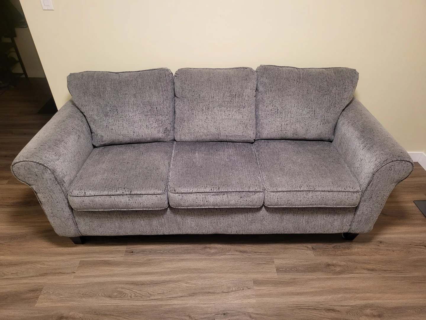 Three-Seater Grey Fabric Sofa - photo 2