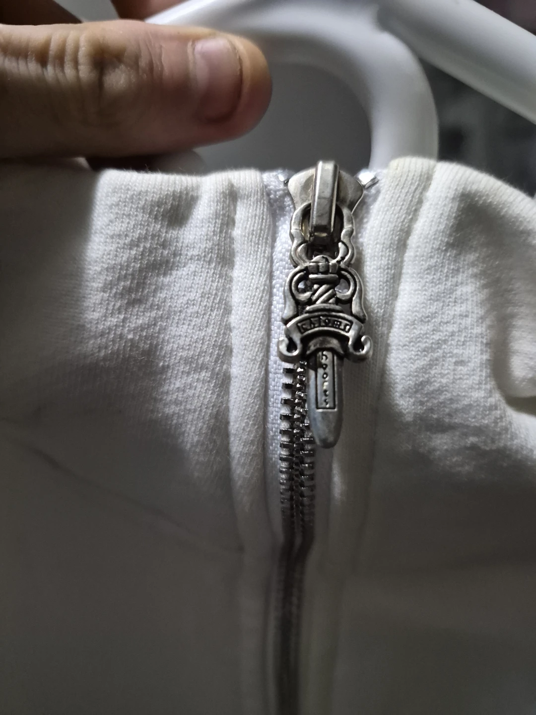 Chrome Hearts White Half-Zip Sweatshirt