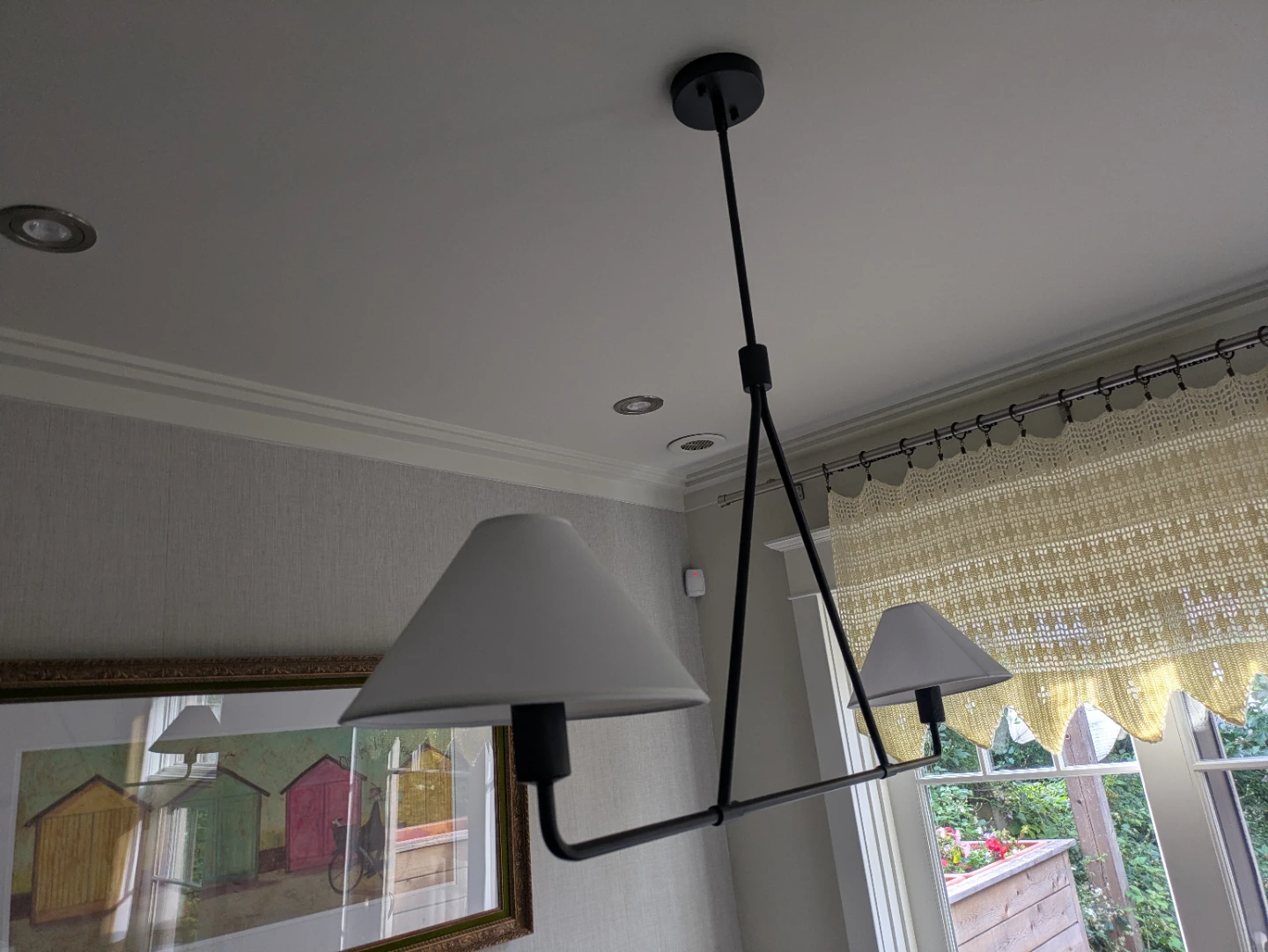 Modern Two-Light Matte Black Chandelier - photo 2
