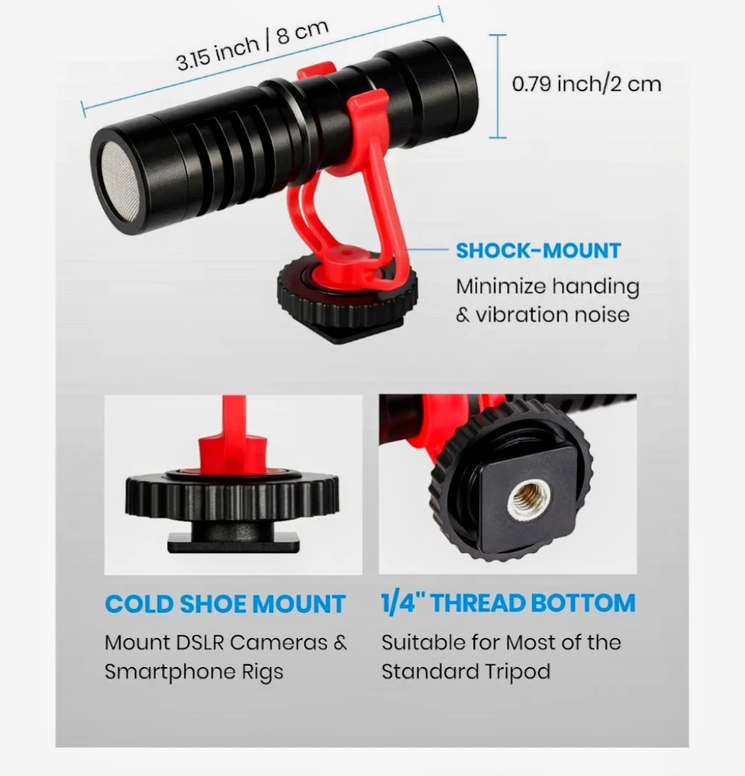 Moukey MCM-1 Camera Microphone Vlogging Kit - photo 5