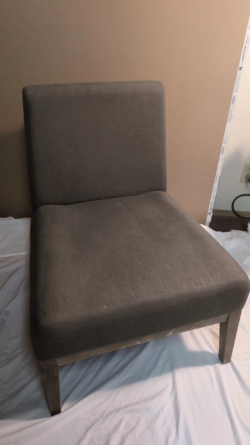 Dark Grey Fabric Armless Chair