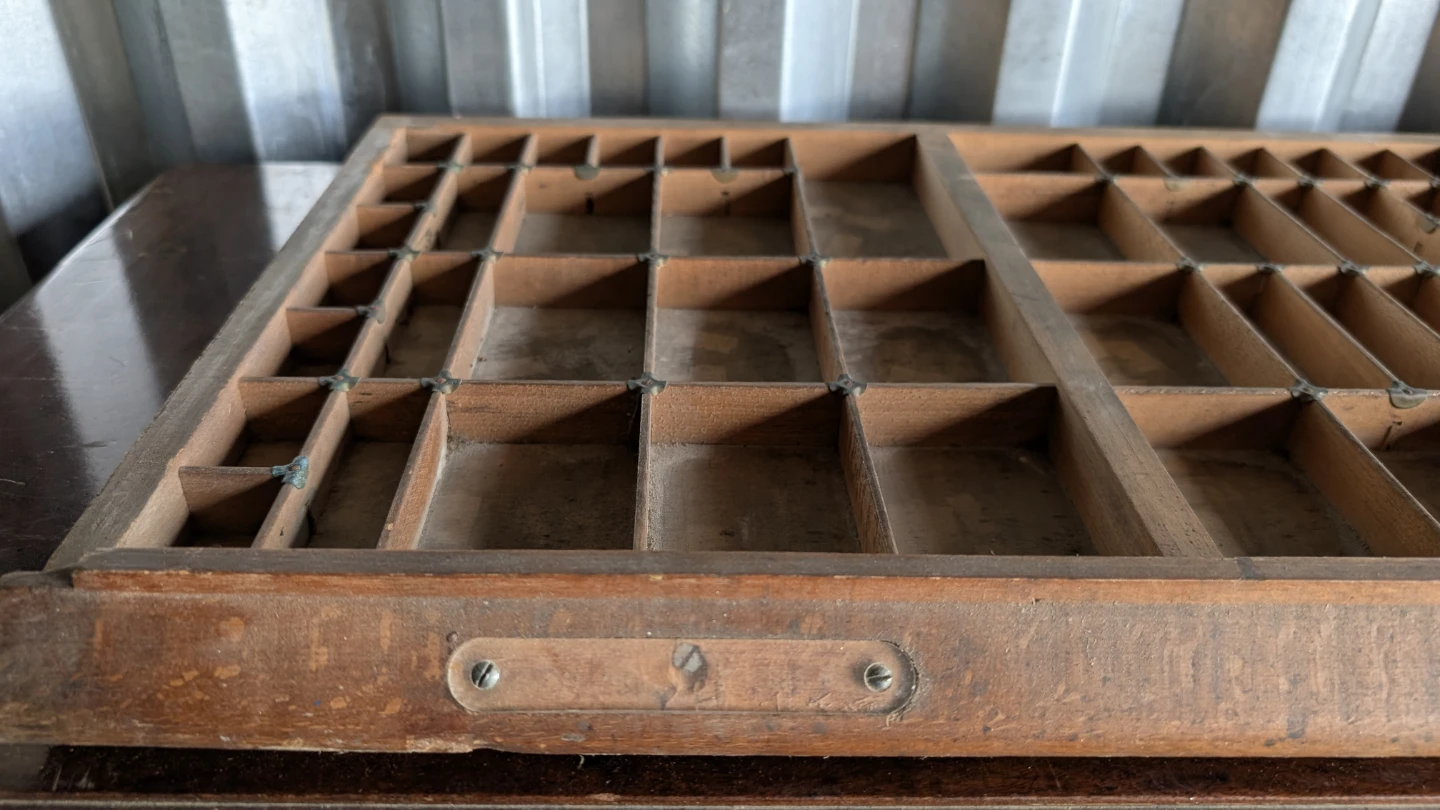 Vintage  Wooden Typesetter Drawers - photo 5
