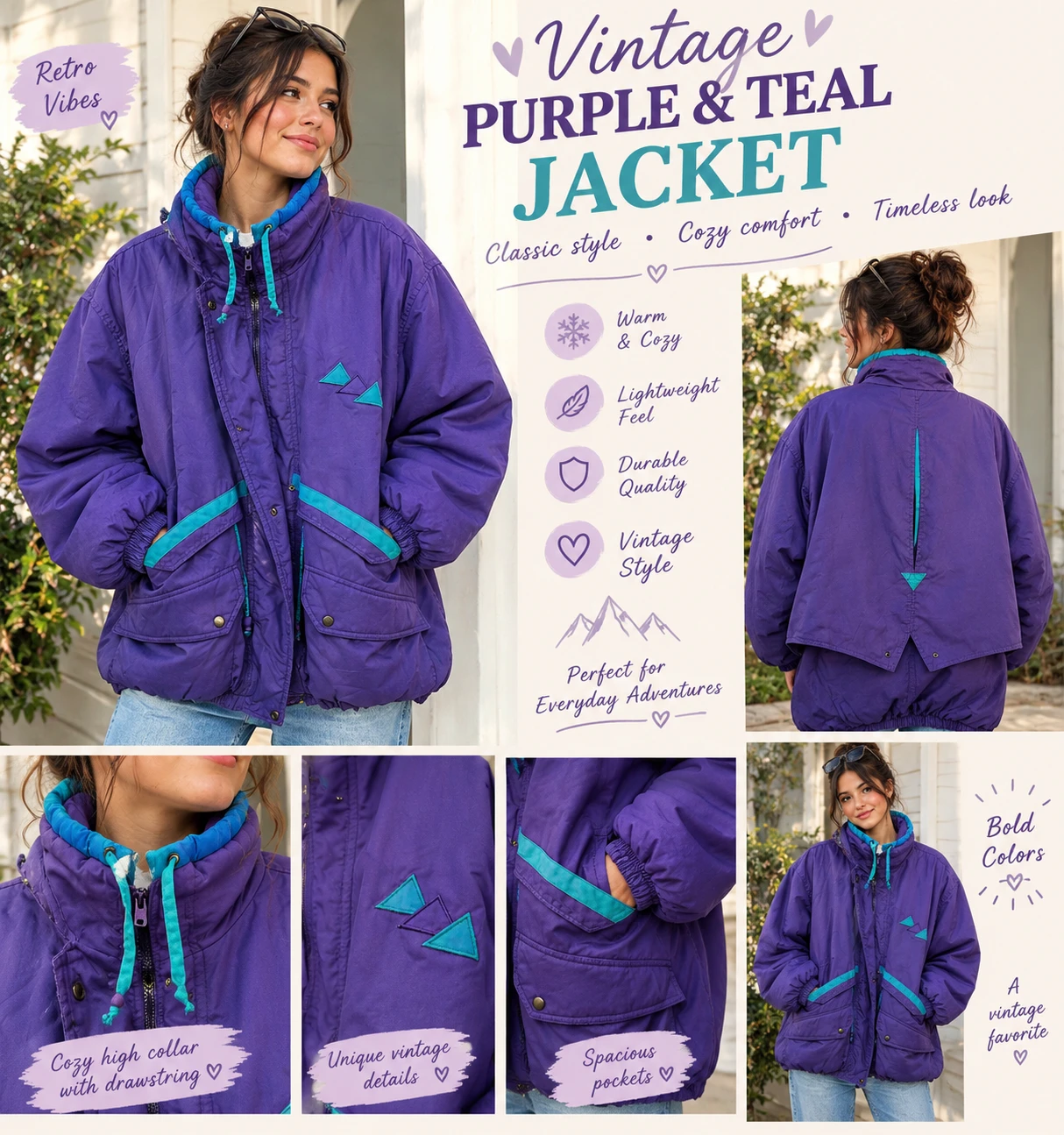 🧥Purple & Teal Jacket - Size XL🧥