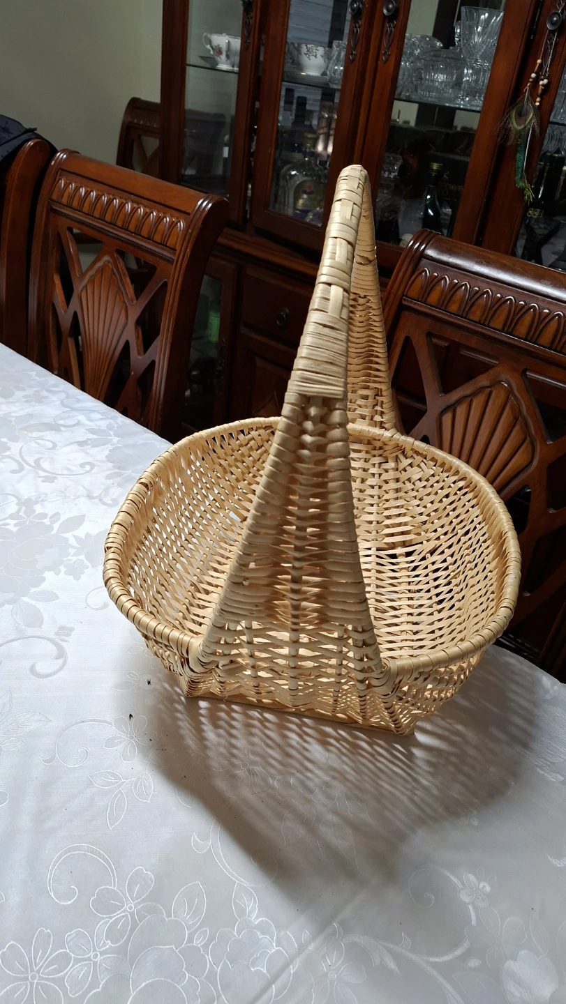 Woven Wicker Storage Basket with Handle - photo 3